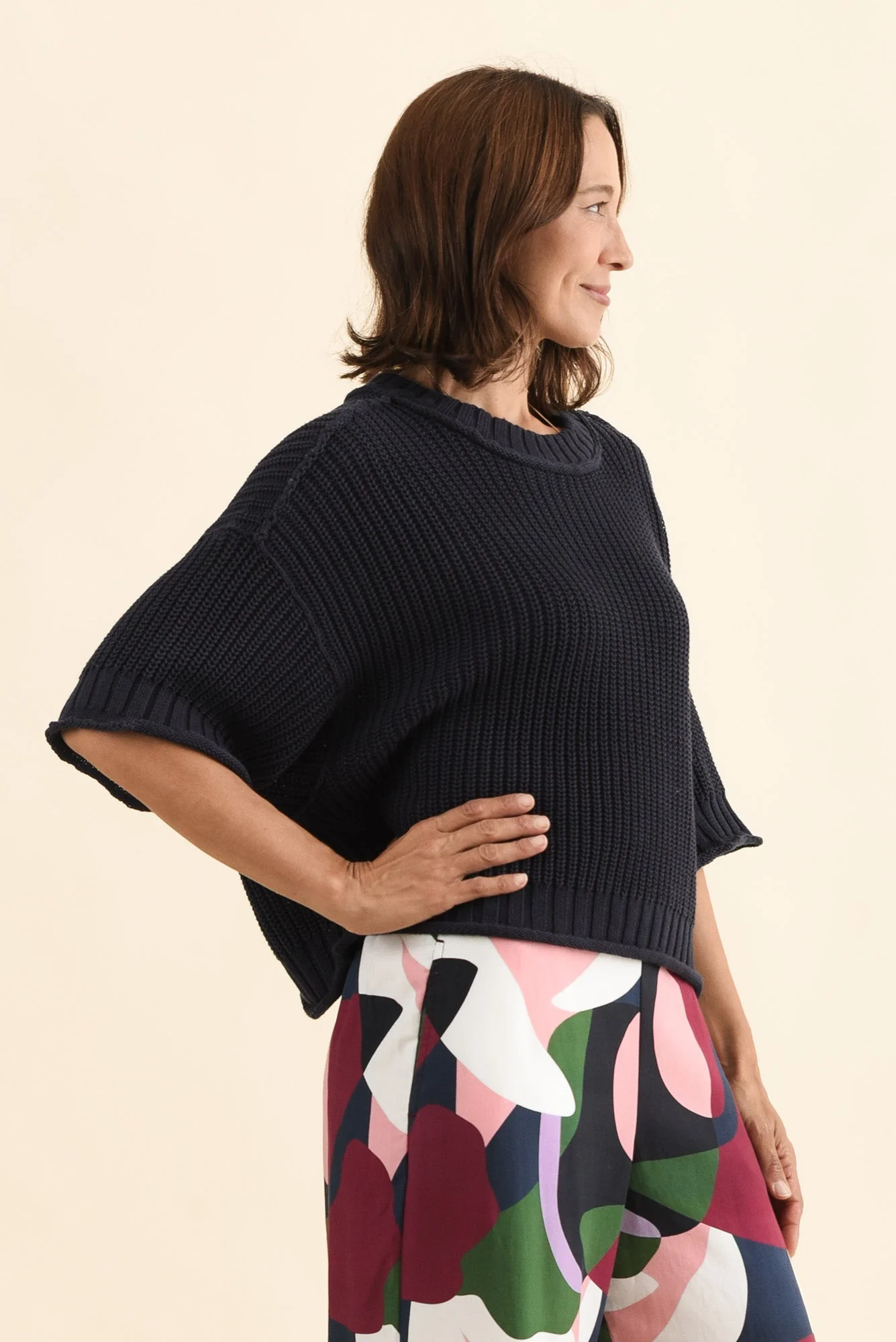 Luela Navy Half Sleeve Knit Jumper - Image 3