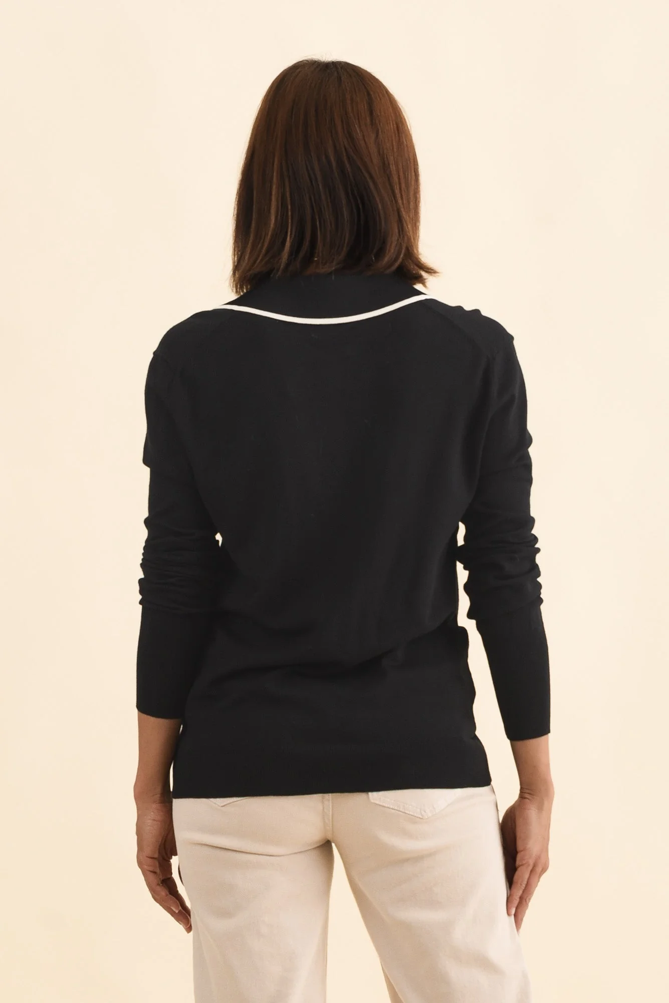 Makenna Black Collared Knit Top - Image 5
