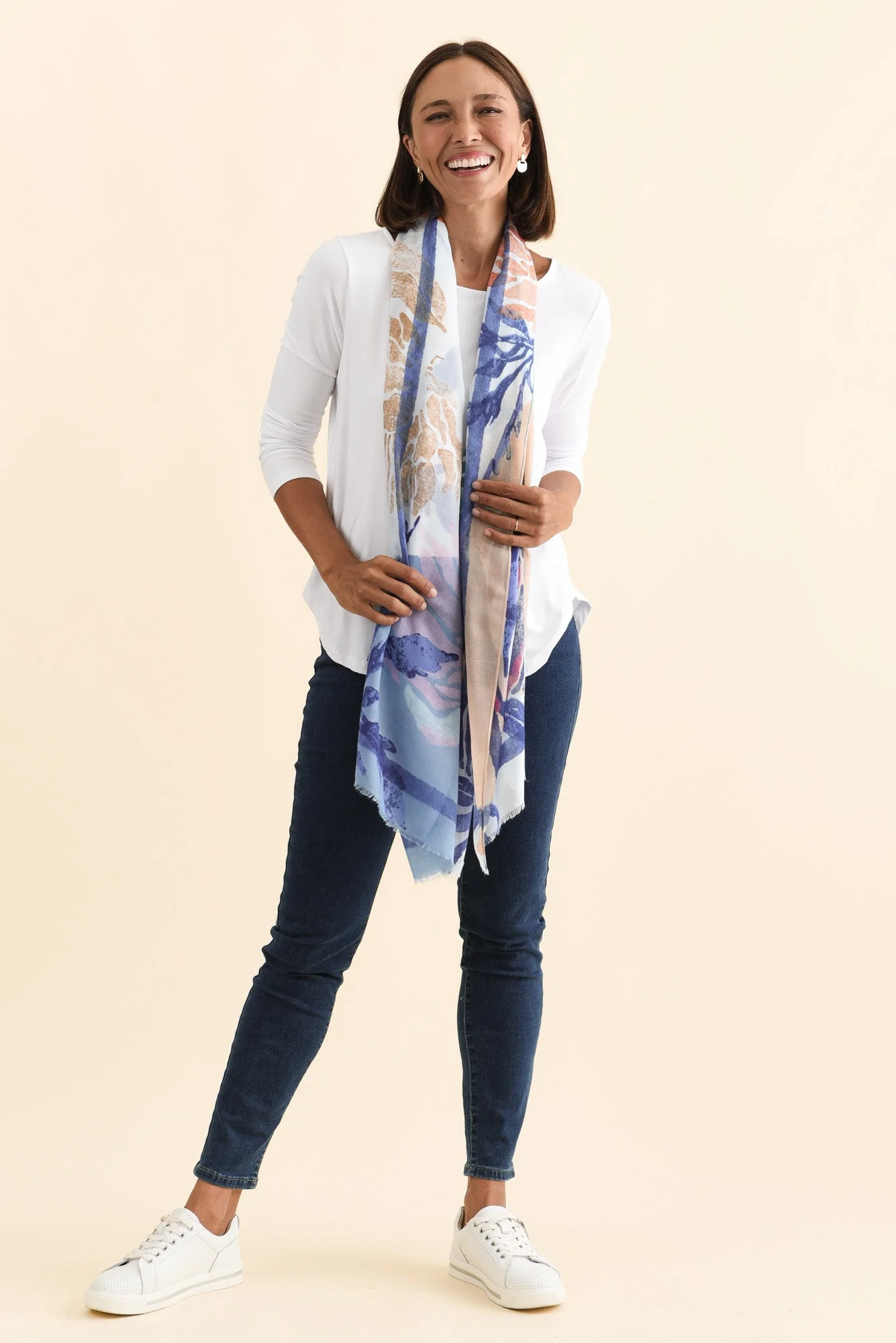 Maleny Blue Garden Scarf - Image 3