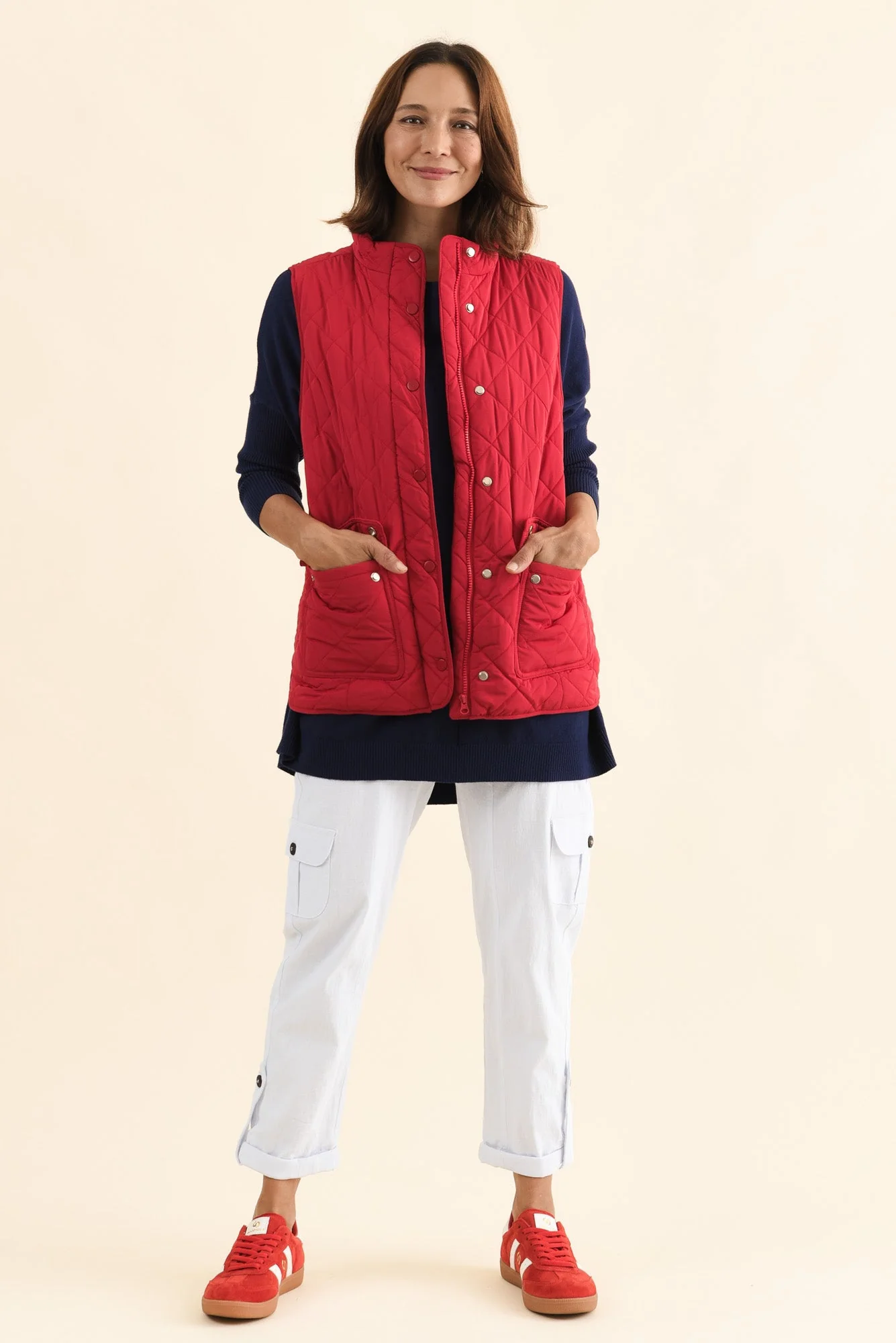 Max Red Quilted Pocket Vest - Image 3
