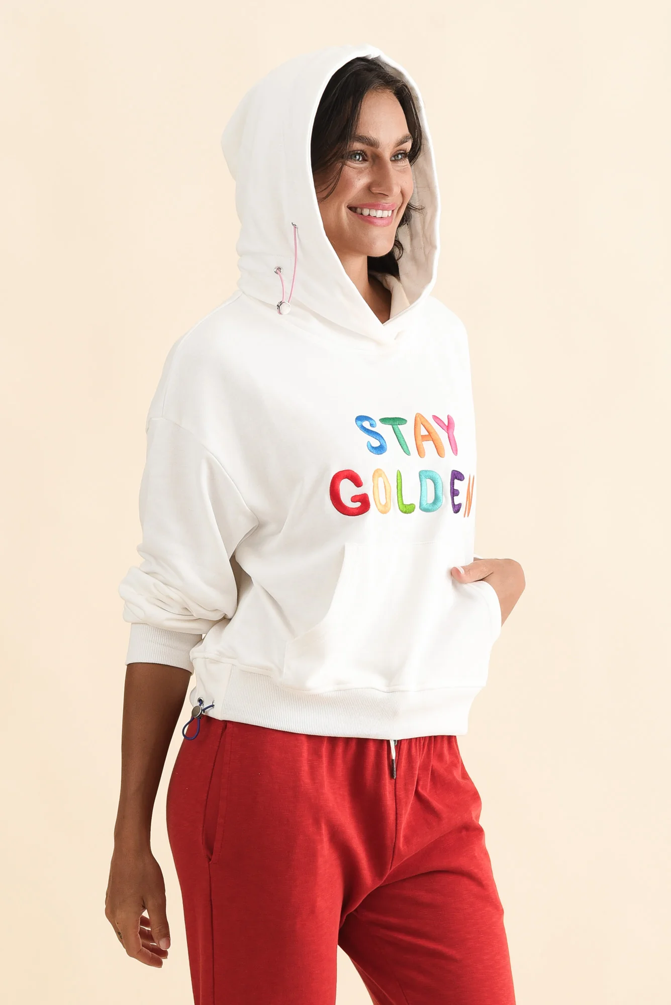 Meeko White Cotton Hooded Jumper - Image 4
