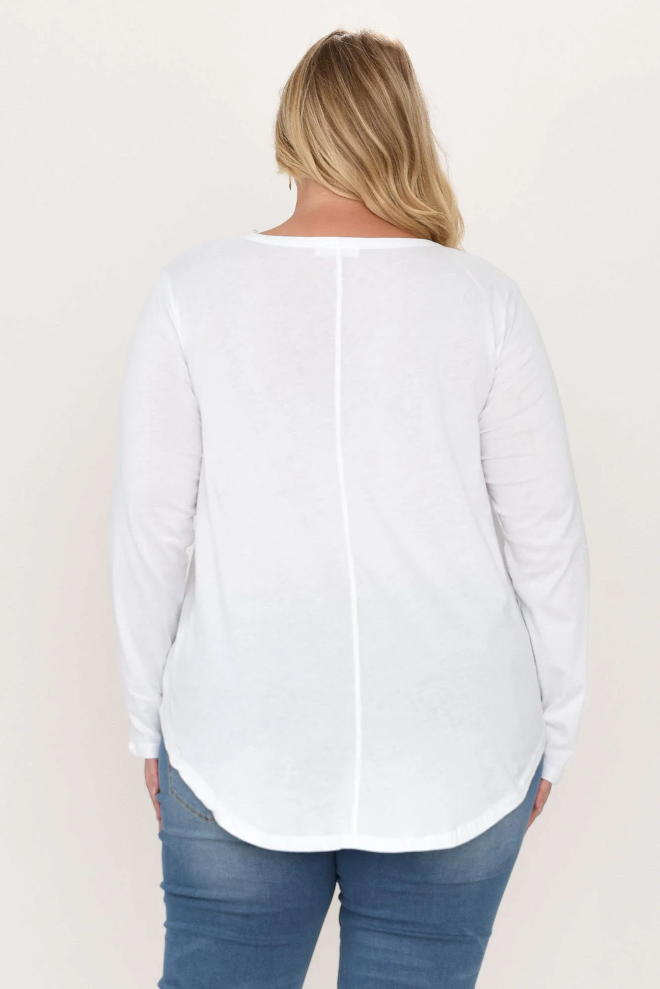 Megan White Cotton Long Sleeve Top - Image 11