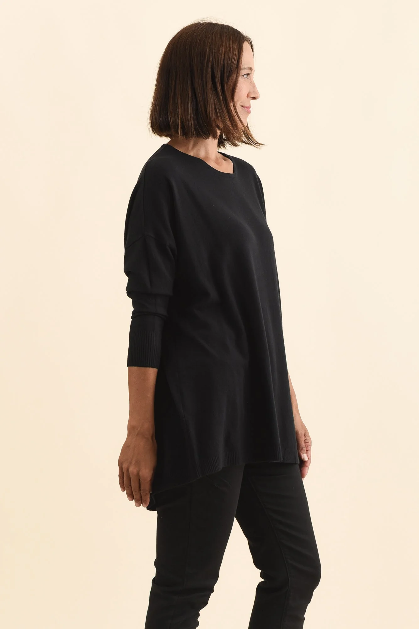 Meryl Black Wool Blend Drape Jumper - Image 4