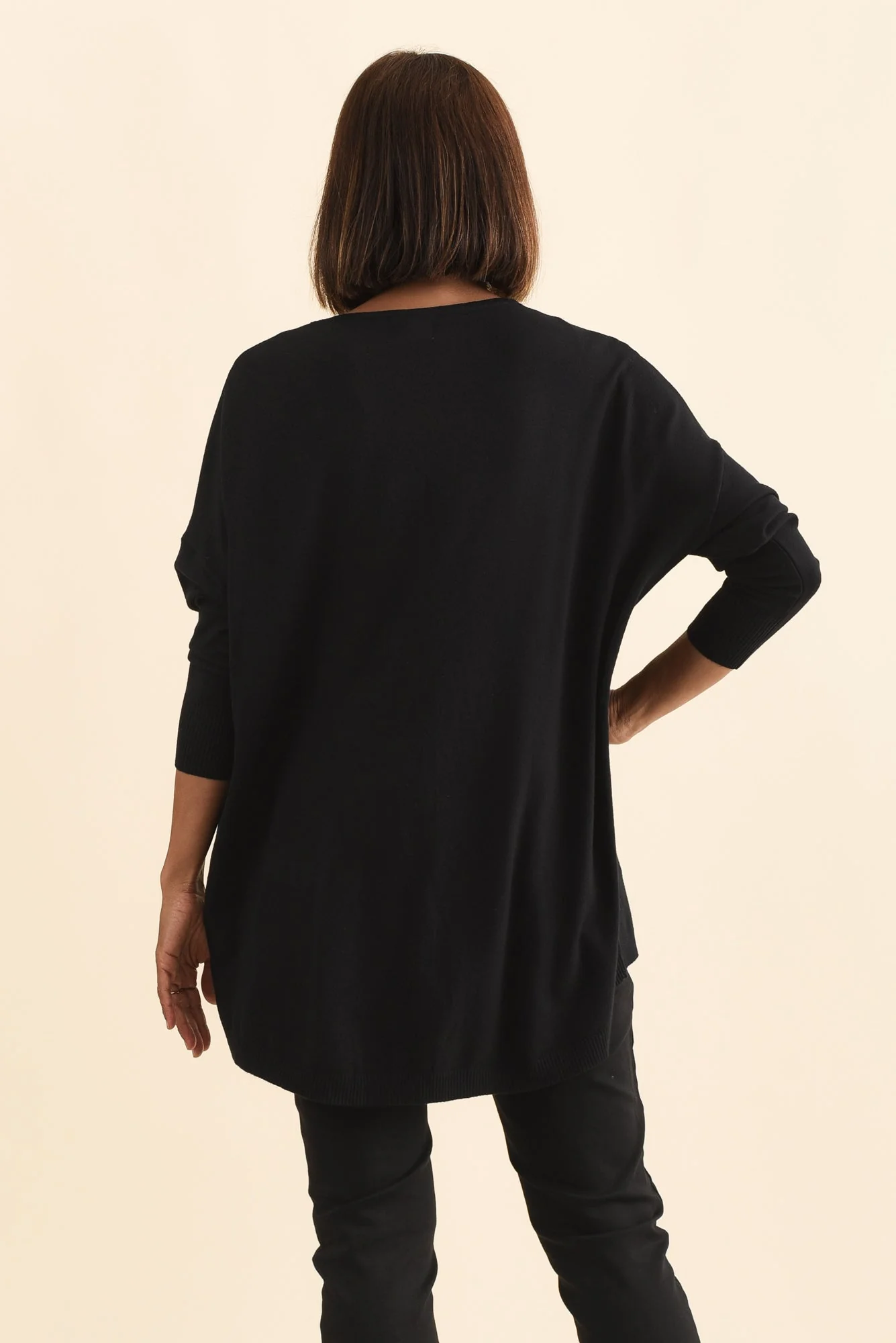 Meryl Black Wool Blend Drape Jumper - Image 5