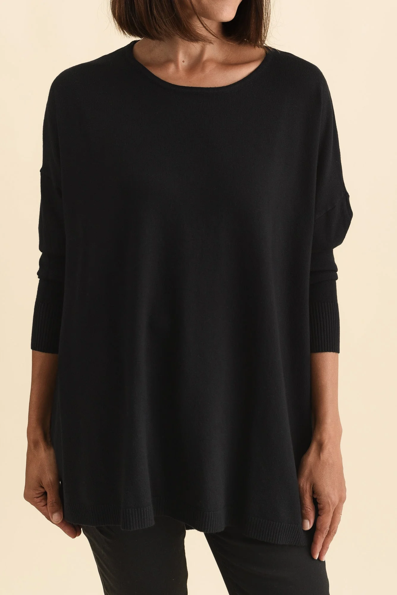 Meryl Black Wool Blend Drape Jumper - Image 6