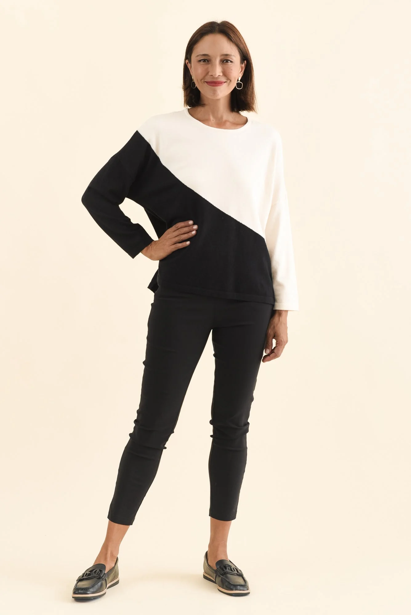 Mona Black Splice Knit Jumper - Image 2