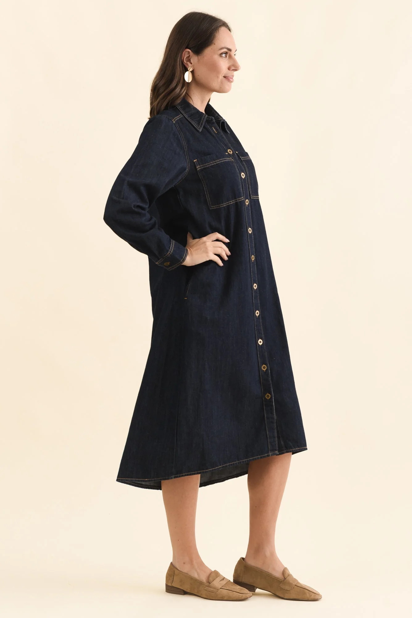 Montana Dark Blue Denim Shirt Dress - Image 3