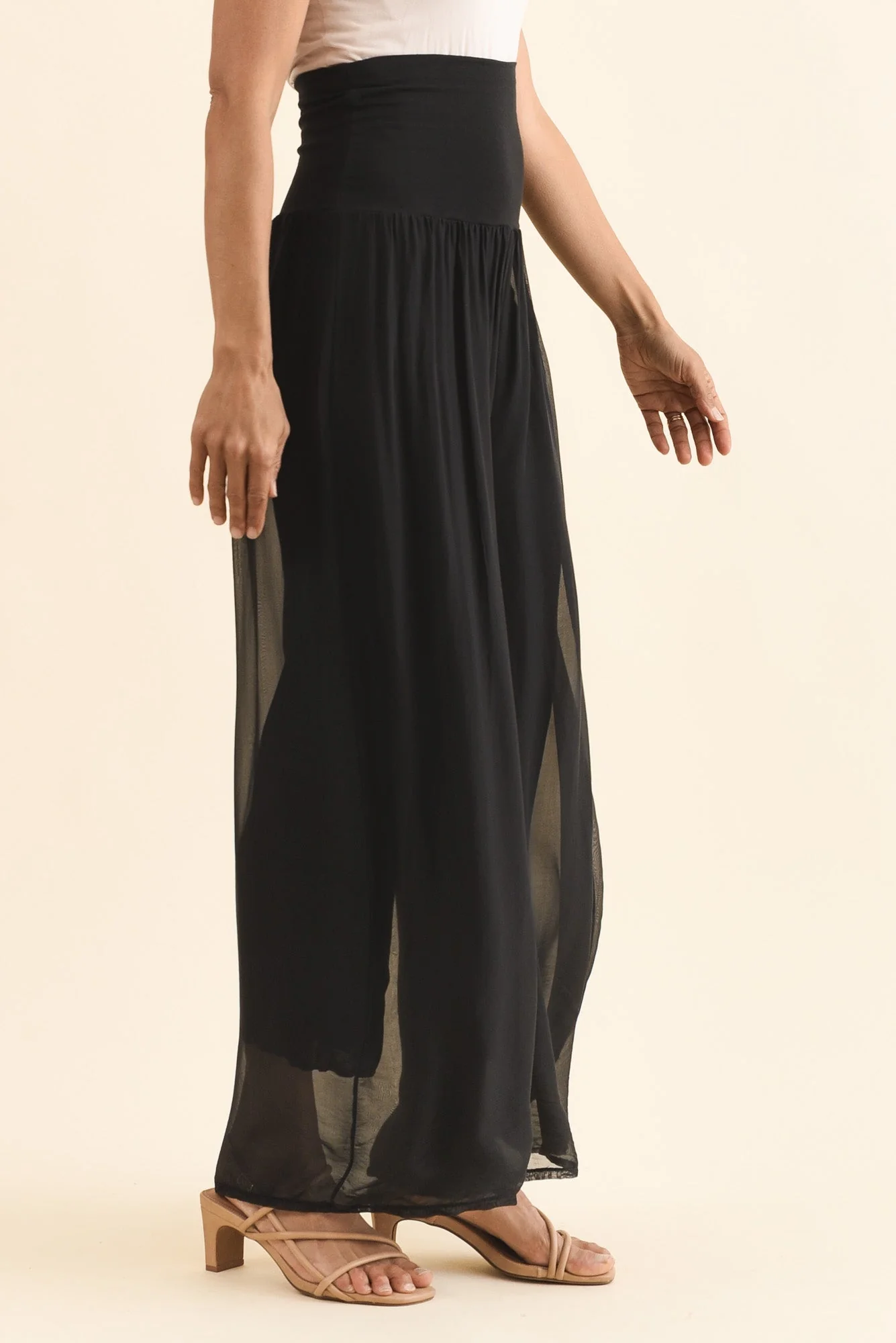 Mora Black Silk Layer Pants - Image 3