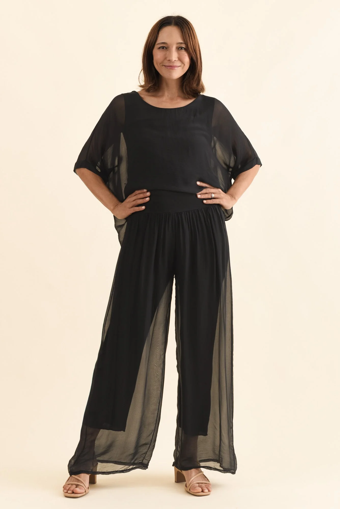 Mora Black Silk Layer Pants - Image 6