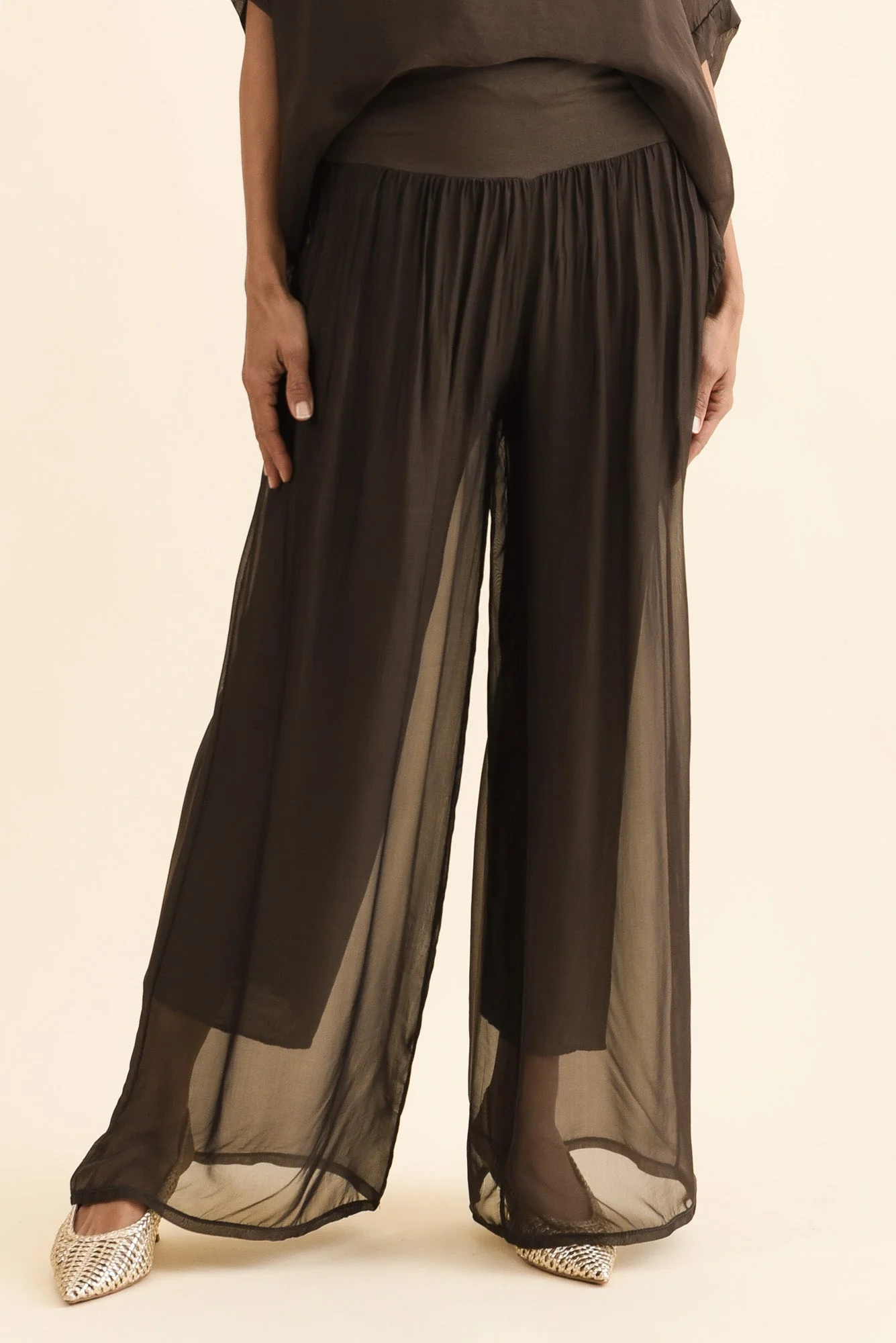 Mora Chocolate Silk Layer Pants
