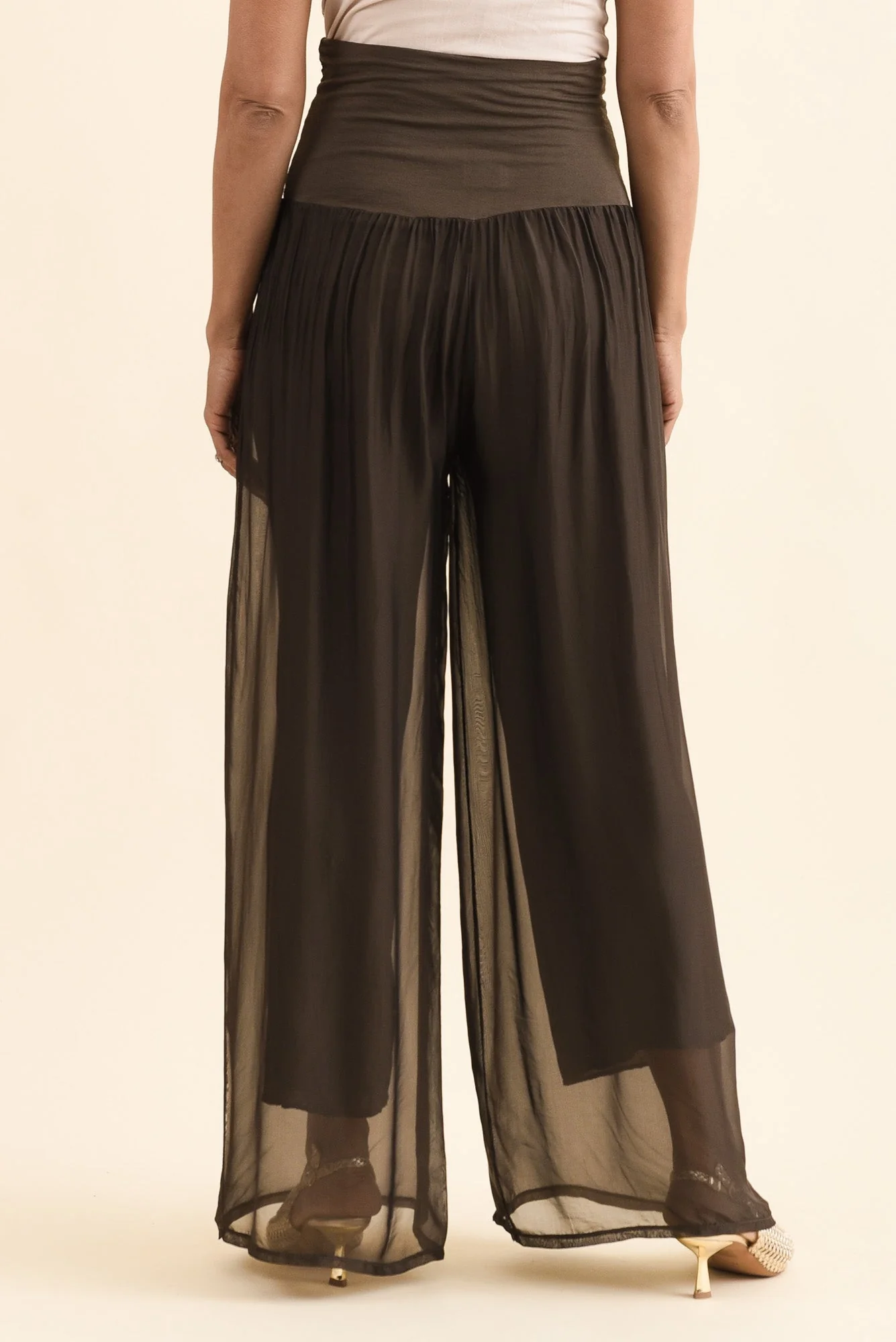 Mora Chocolate Silk Layer Pants - Image 3