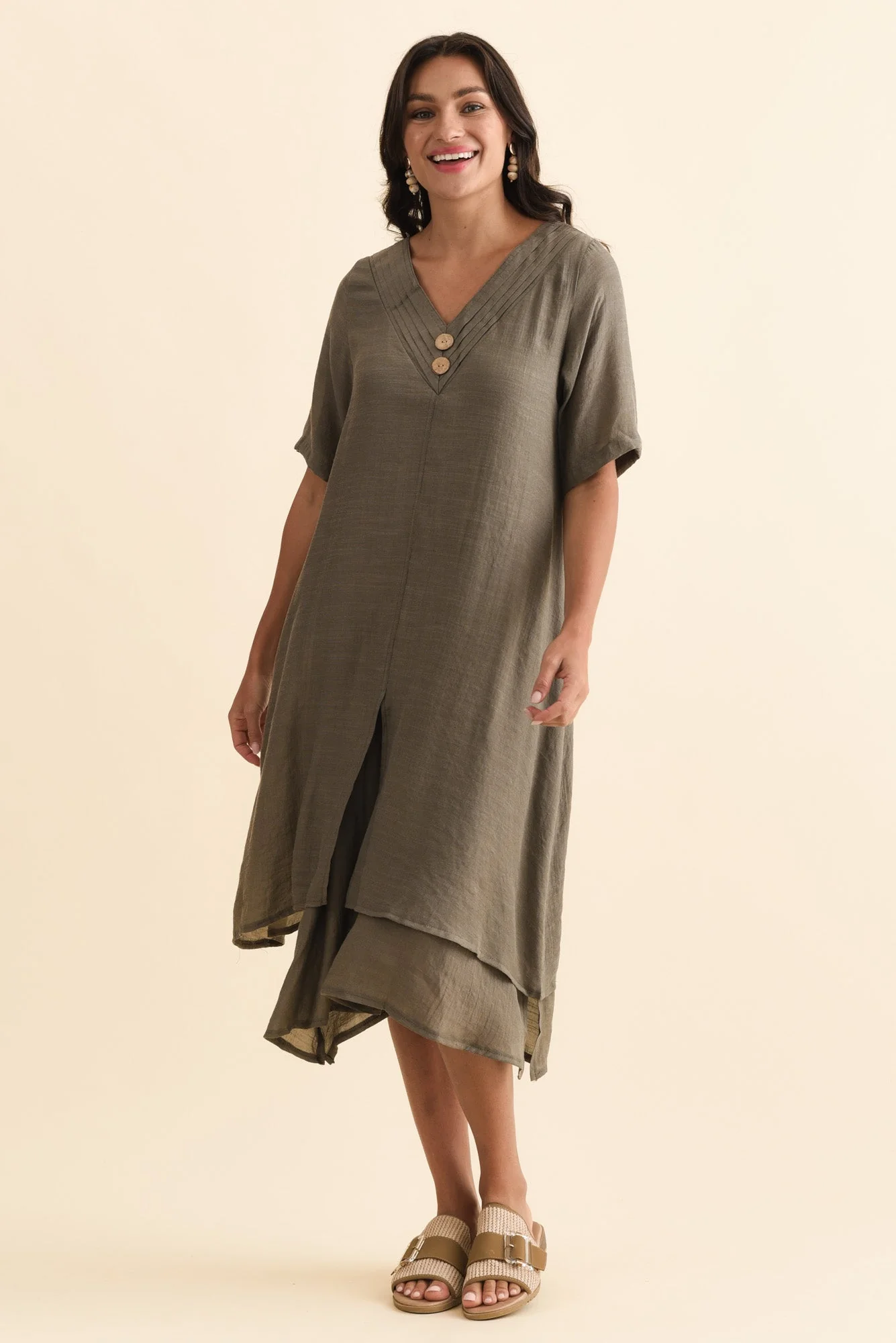 Nala Khaki Layers Dress - Image 7