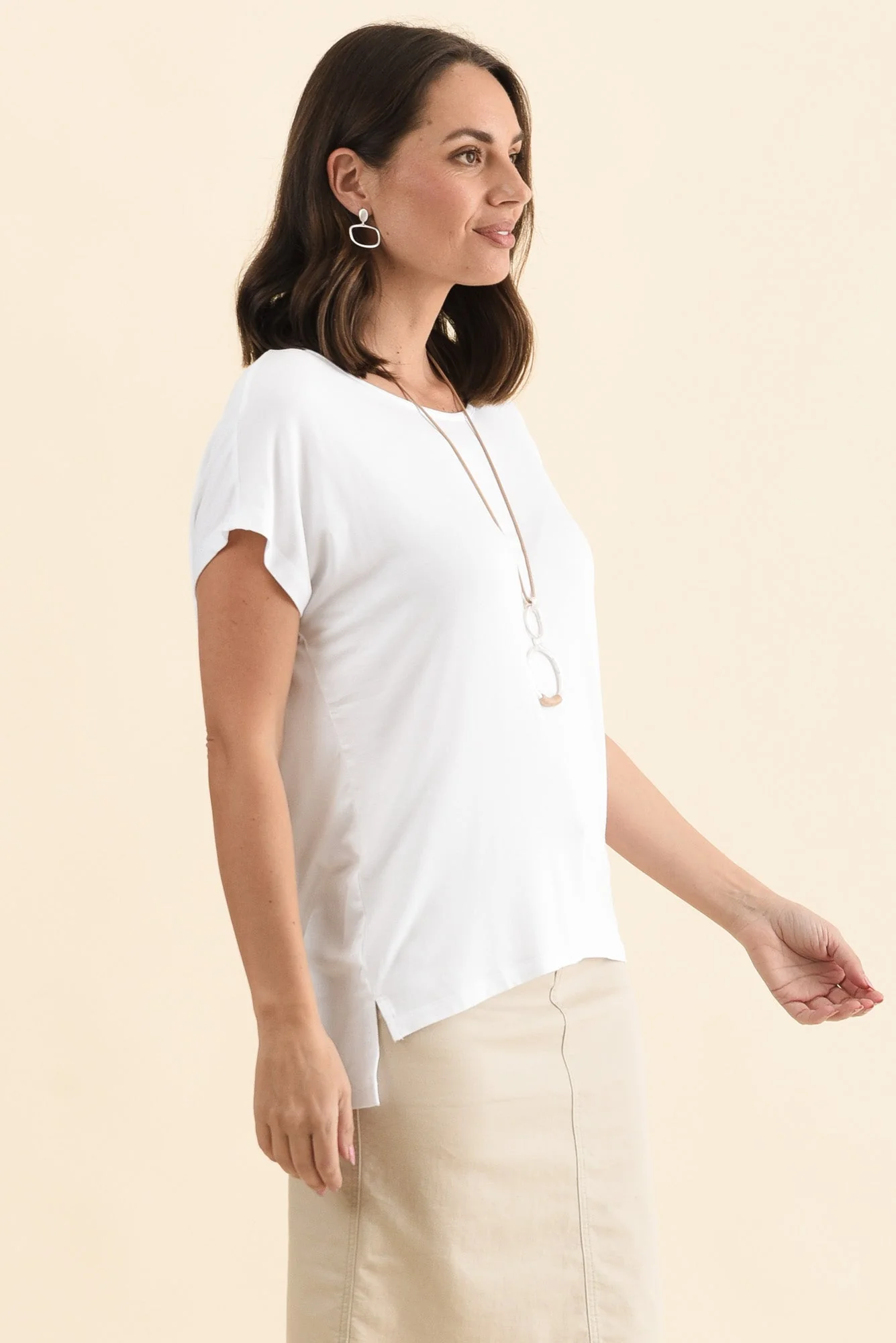 Newton White Drape Tee - Image 3