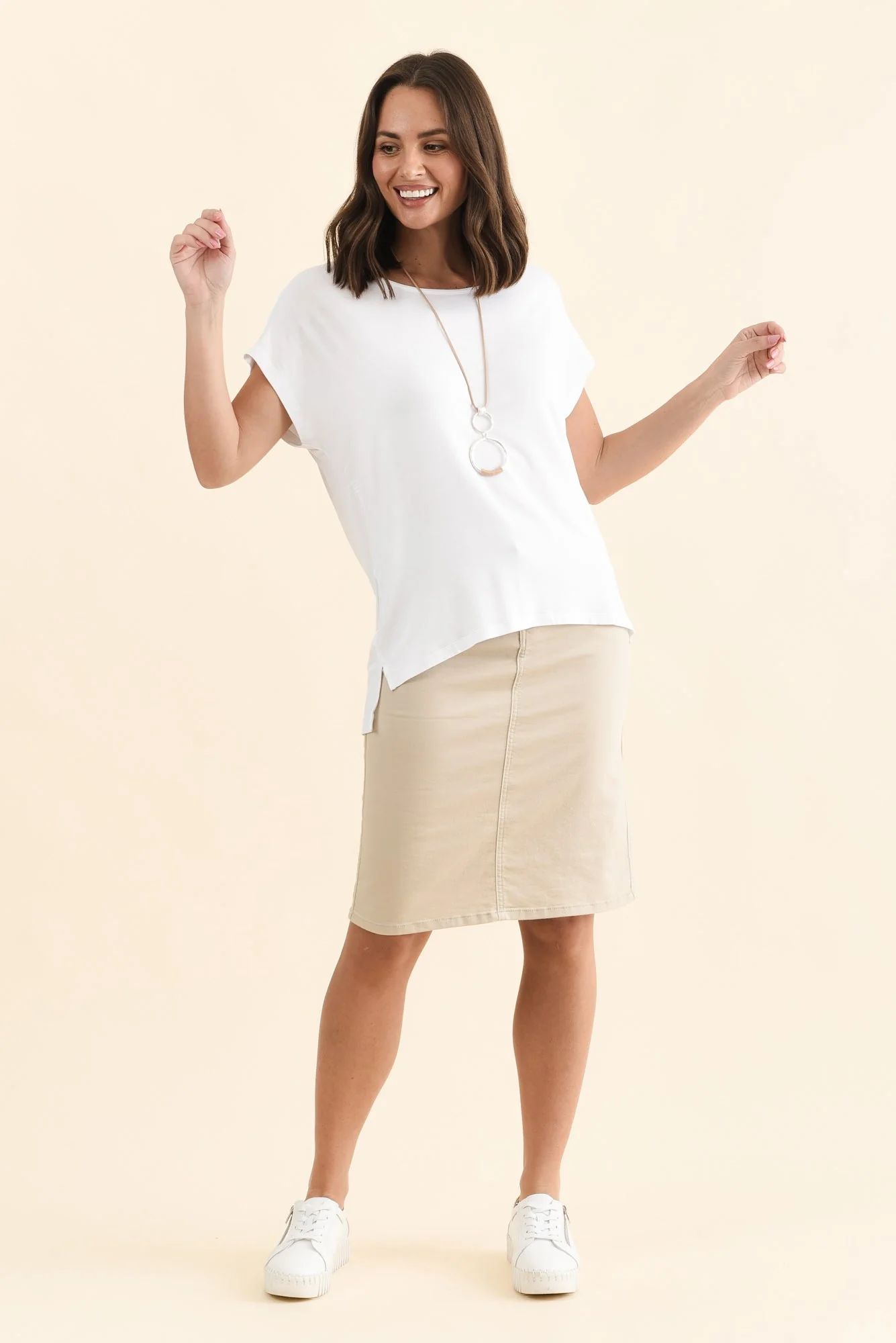 Newton White Drape Tee - Image 6
