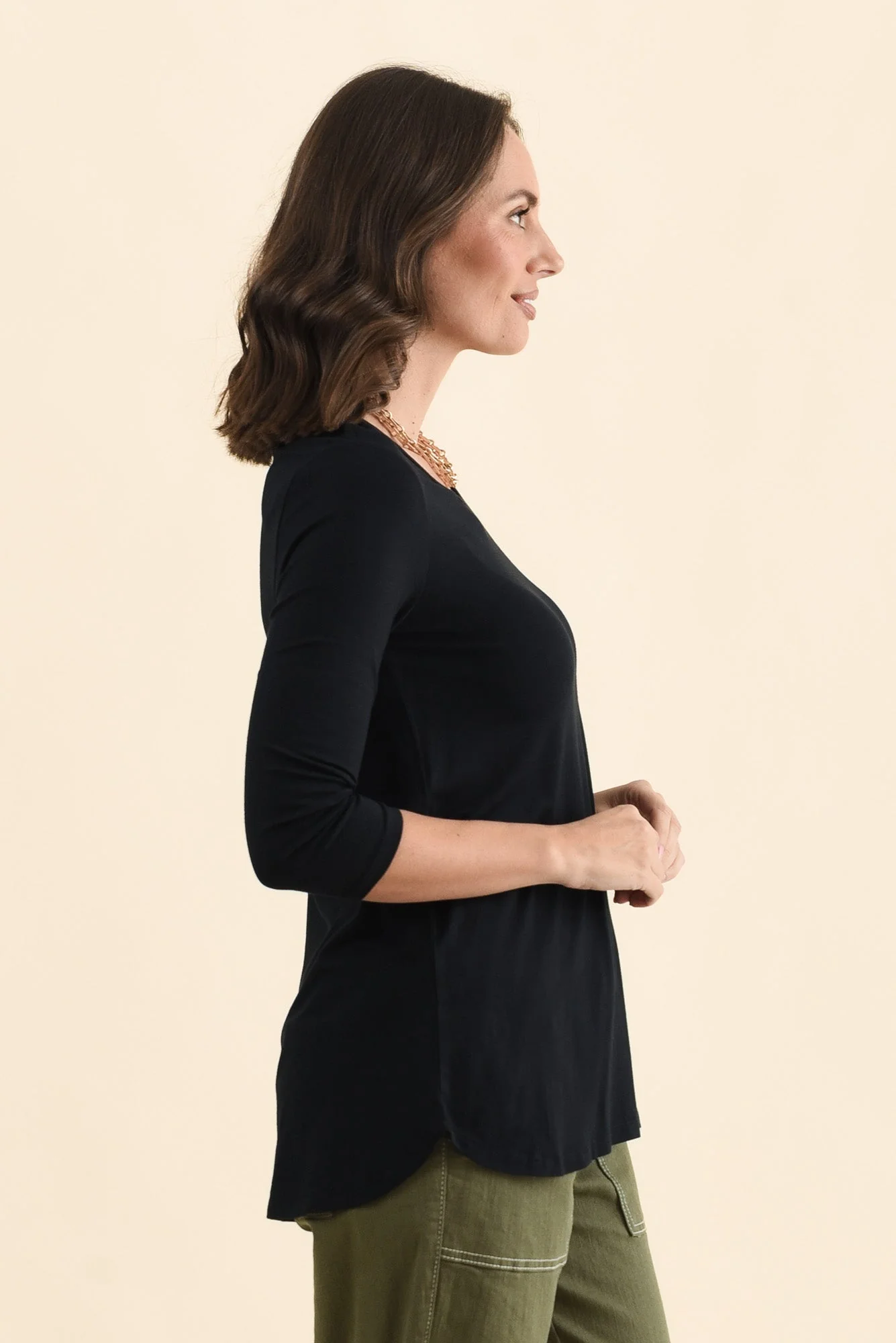 Nicky Black 3/4 Sleeve Top - Image 3