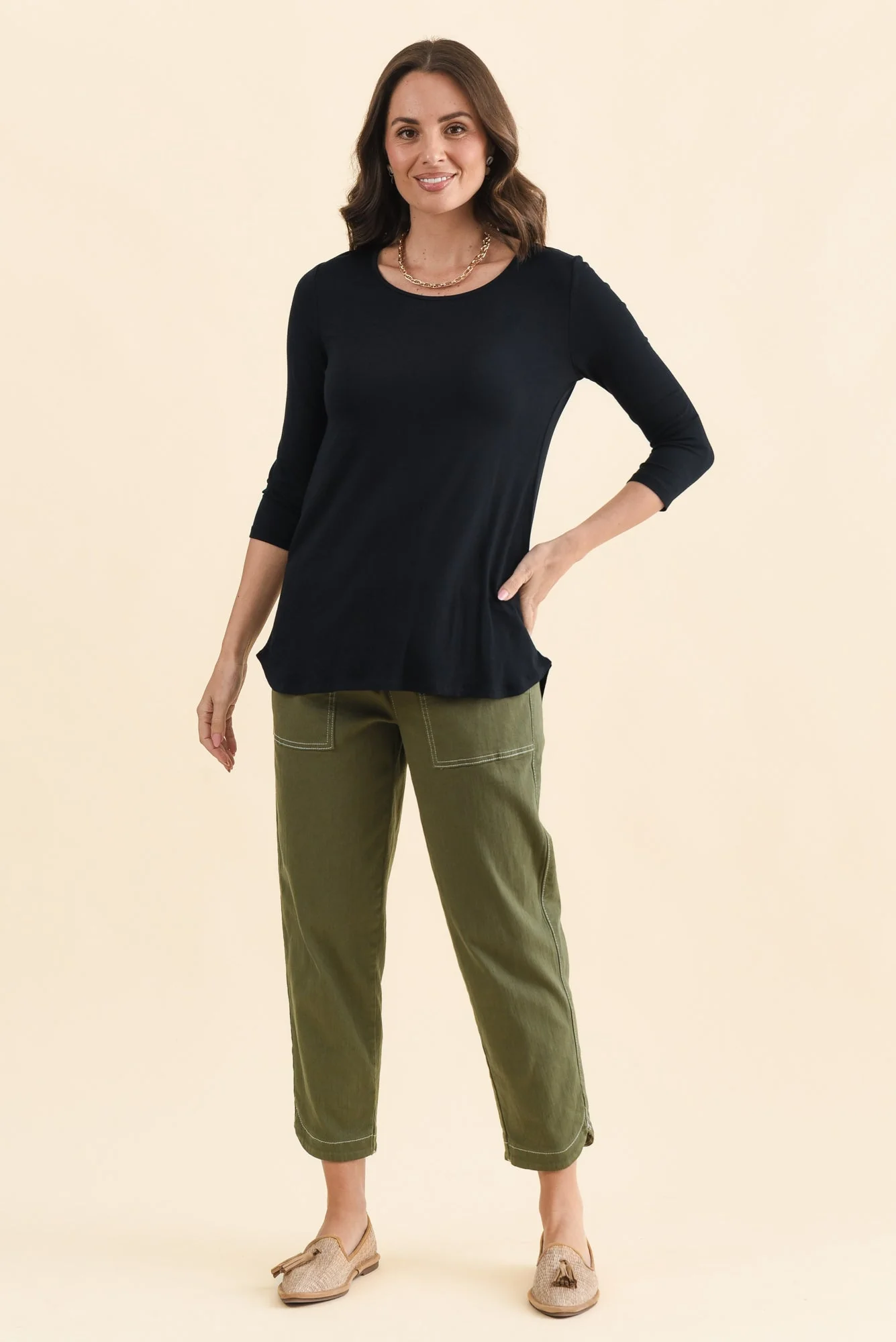 Nicky Black 3/4 Sleeve Top - Image 6