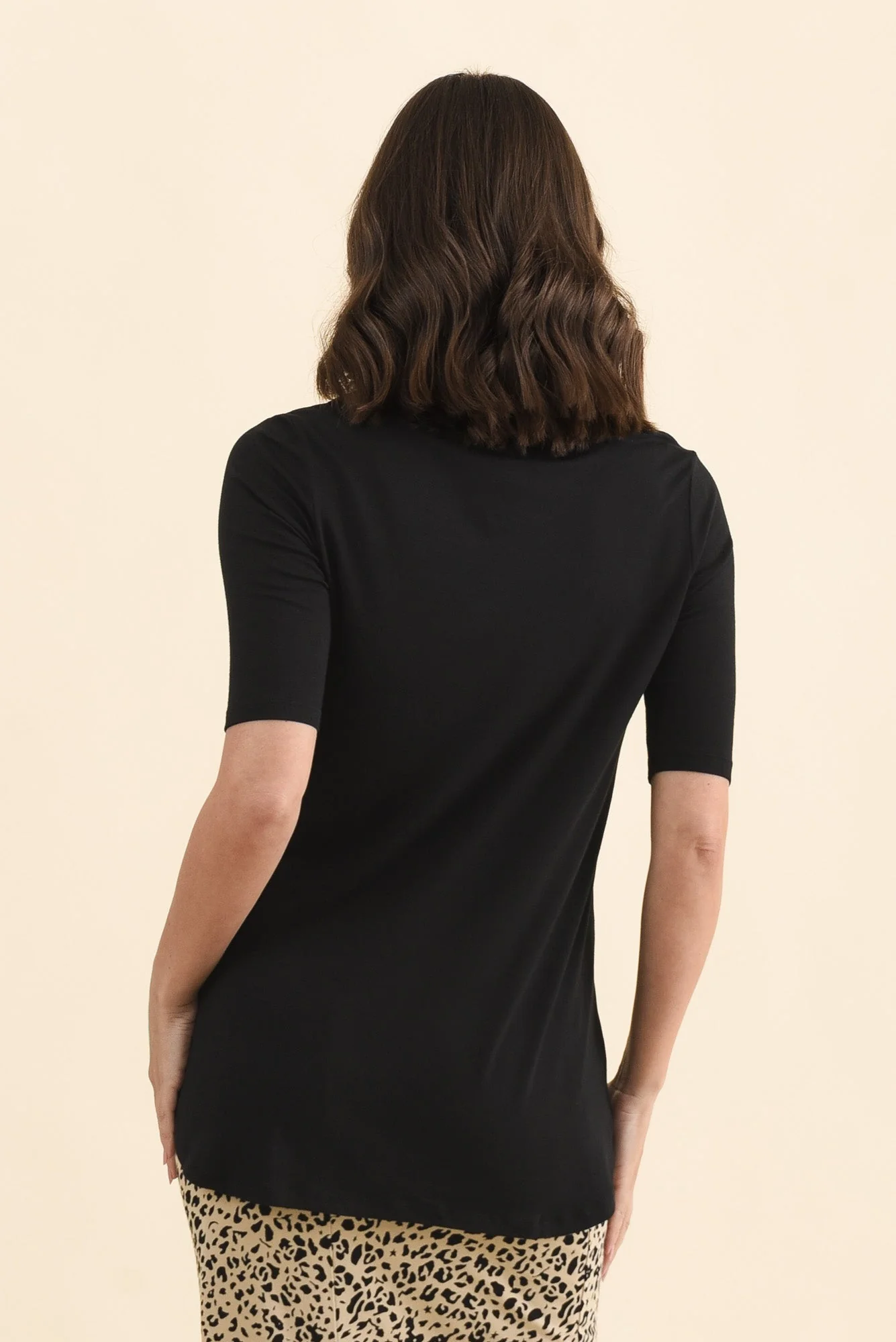 Nicky Black Half Sleeve Top - Image 4
