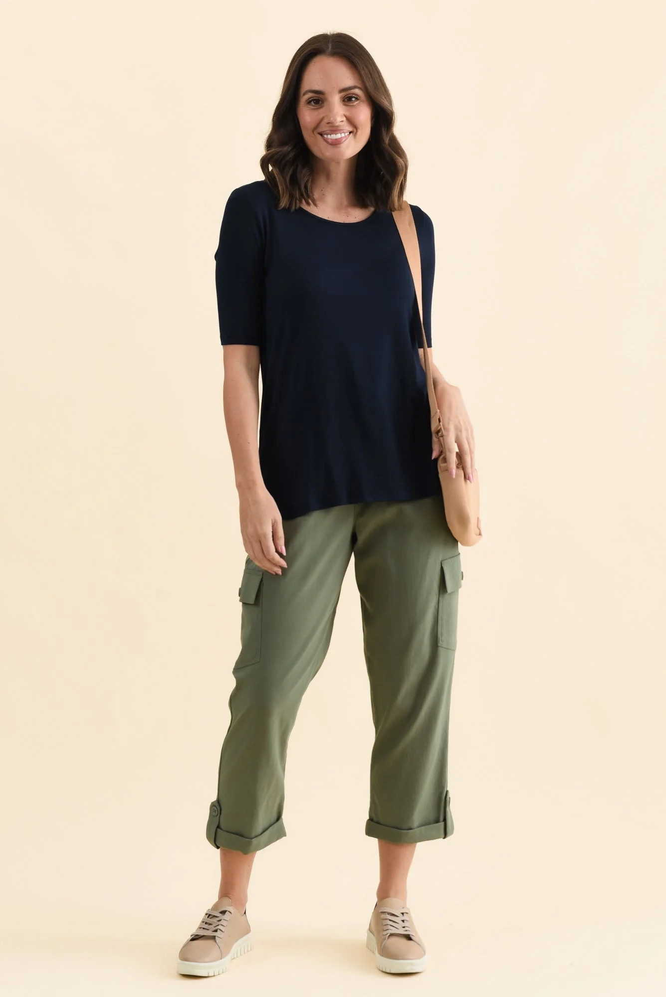 Nicky Navy Half Sleeve Top - Image 2
