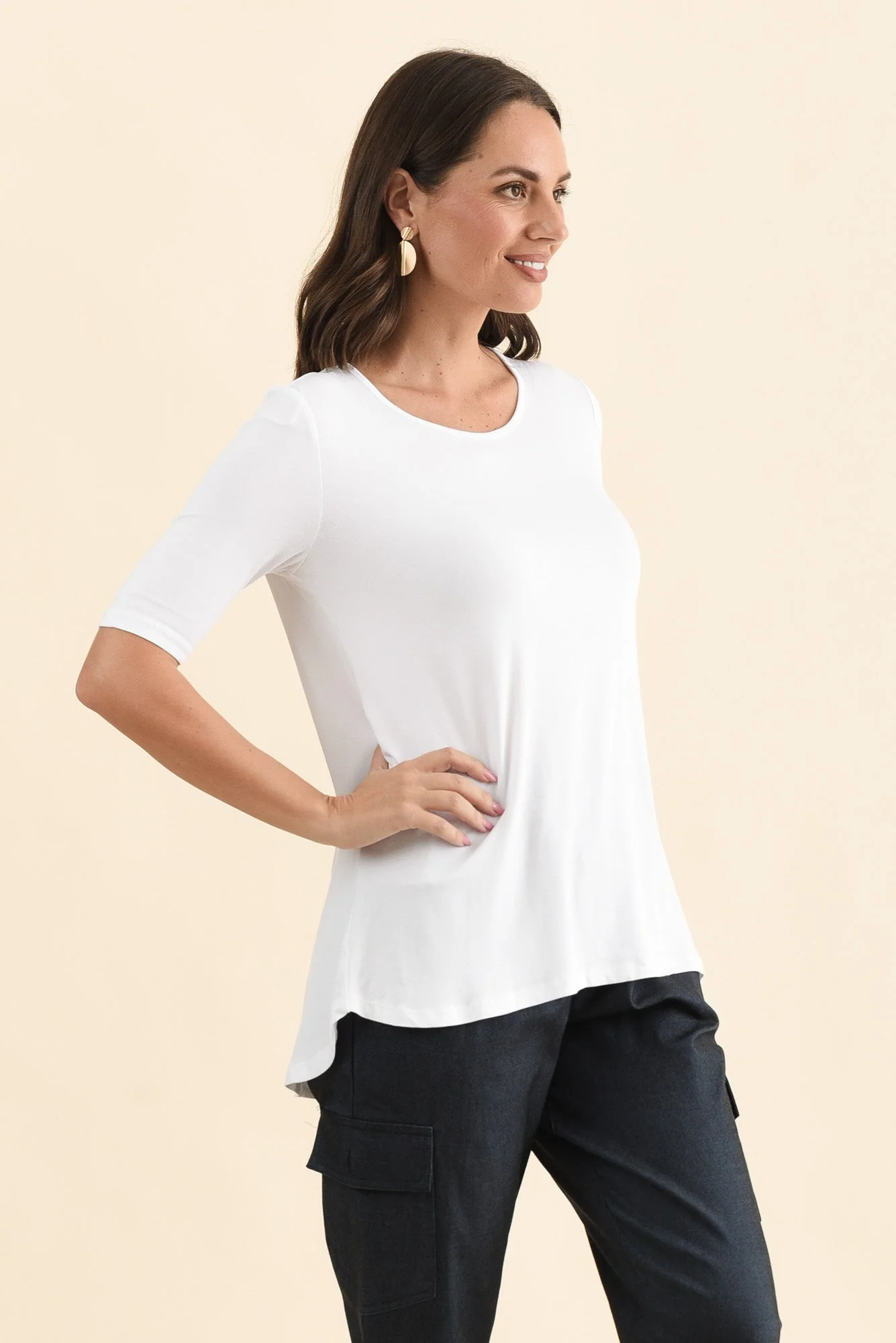 Nicky White Half Sleeve Top - Image 3