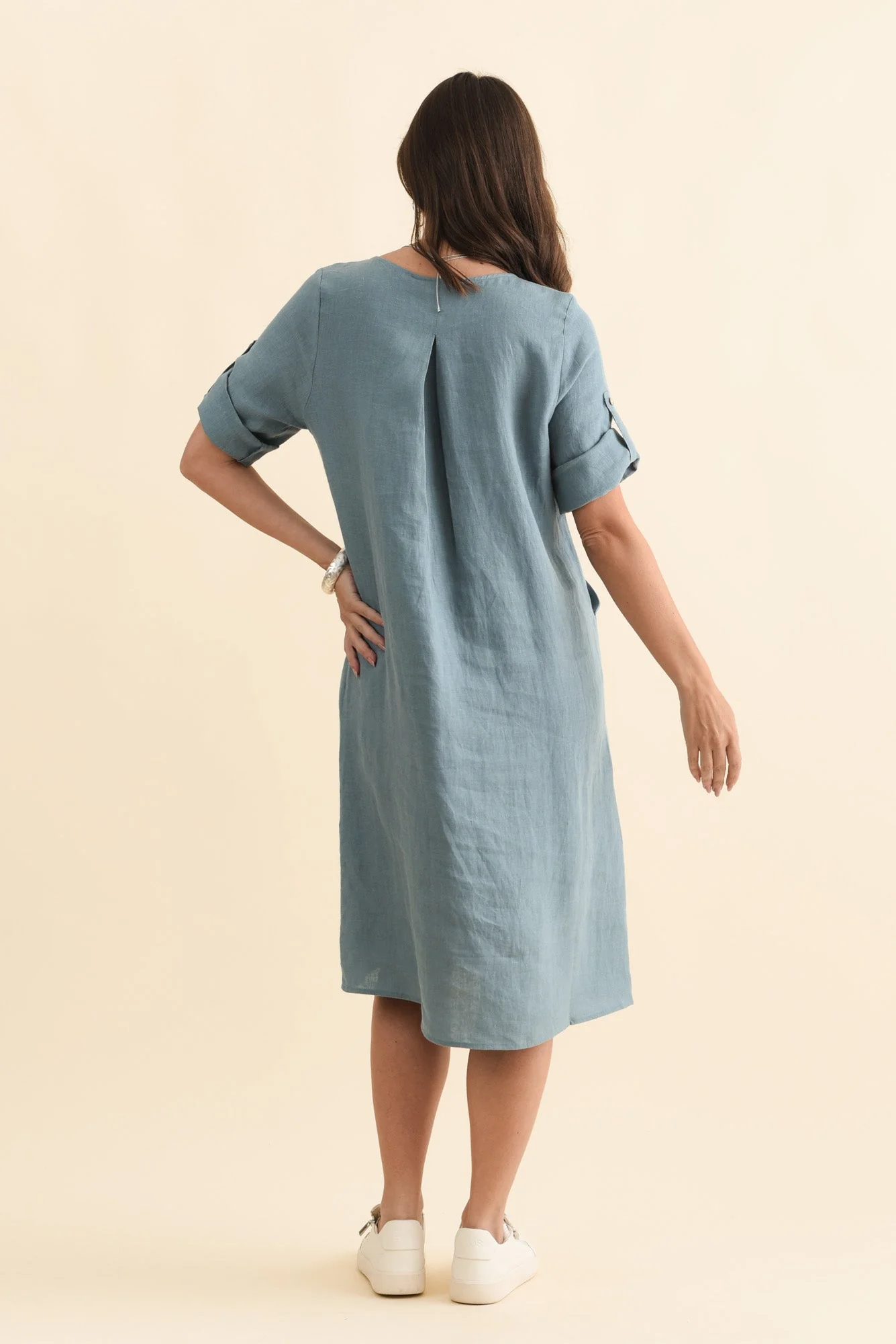 Nolita Steel Linen Pocket Dress - Image 5
