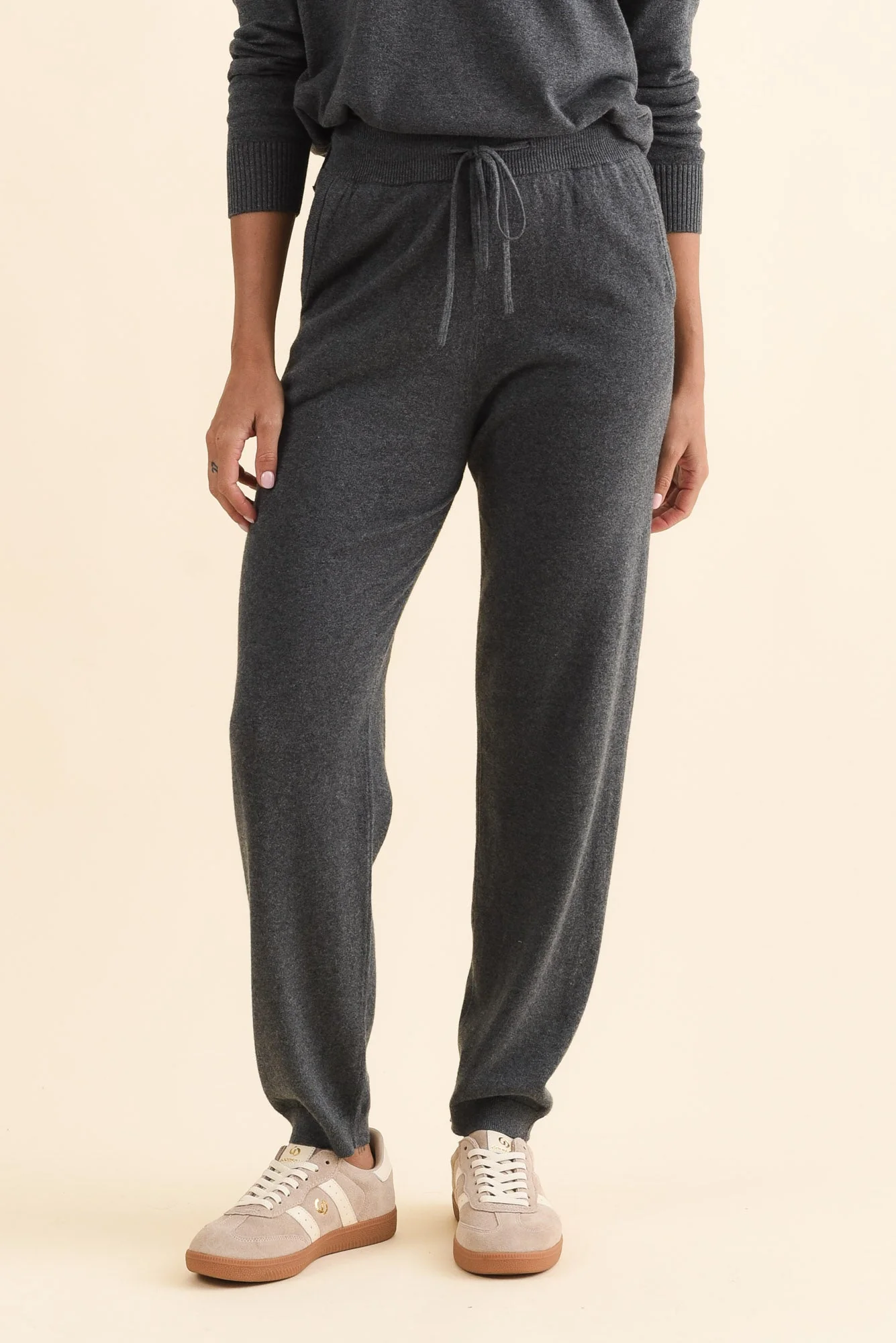 Rowan Charcoal Cotton Cashmere Knit Pants