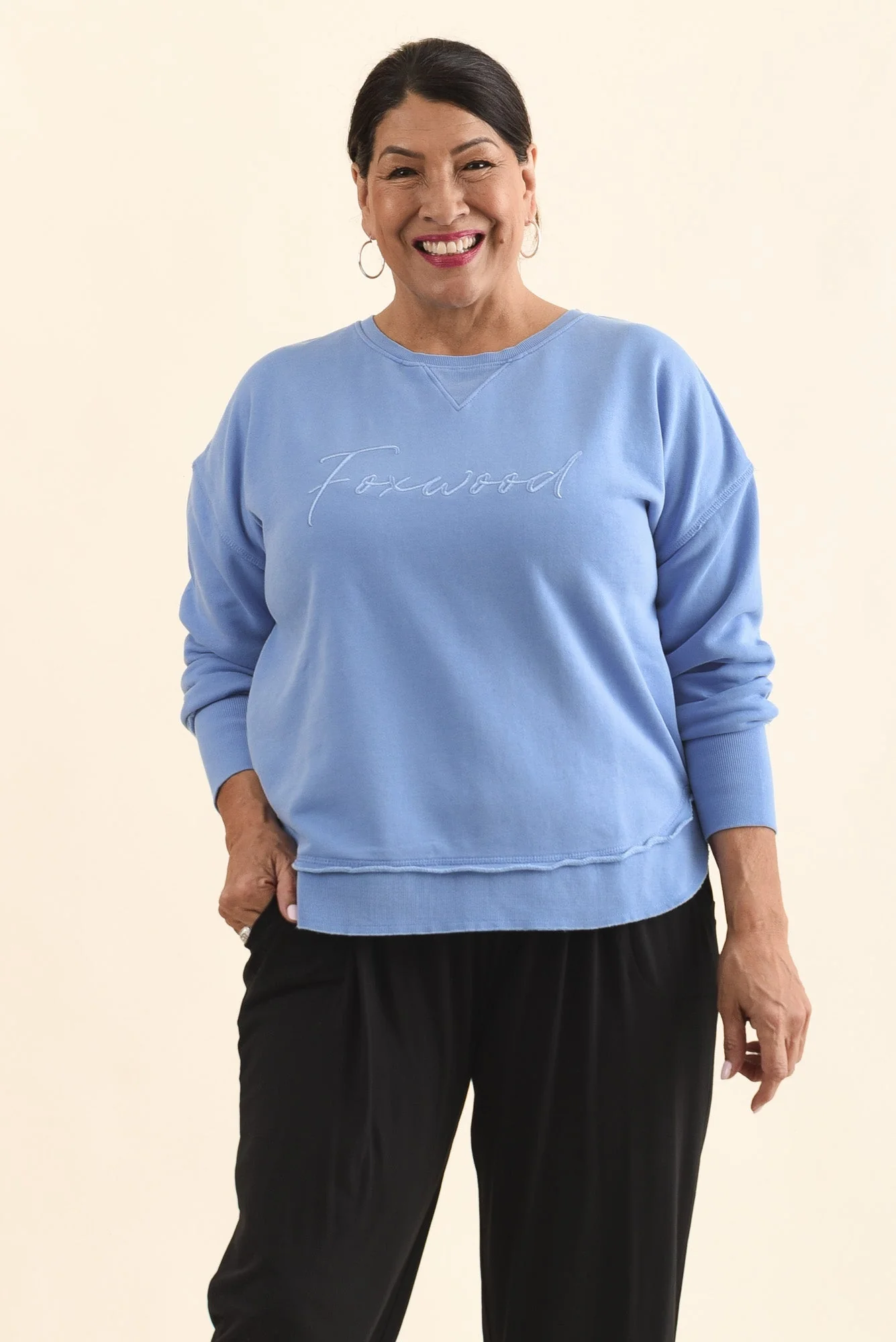 Signature Blue Cotton Crewneck Sweatshirt - Image 2