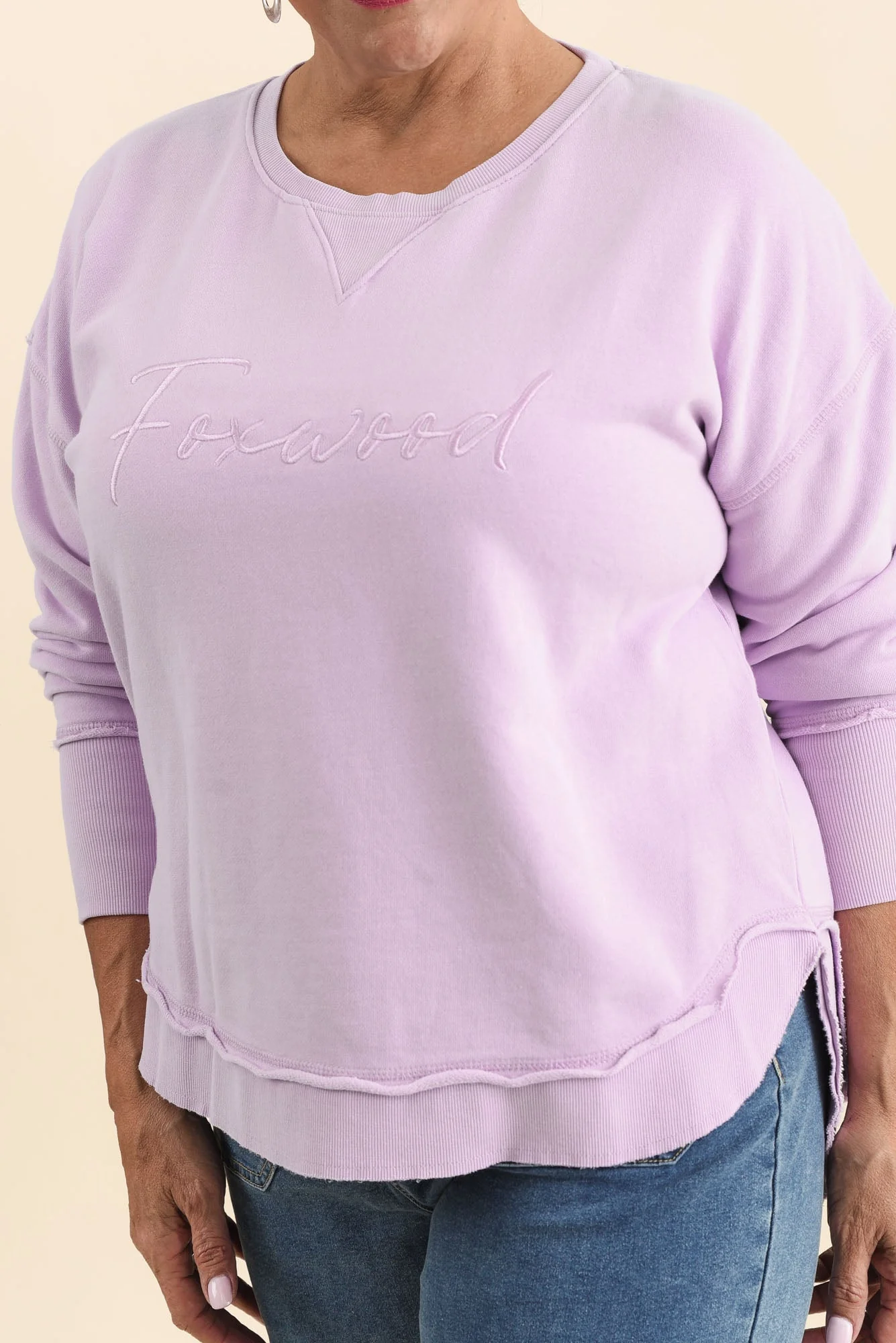 Signature Lilac Cotton Crewneck Sweatshirt - Image 5
