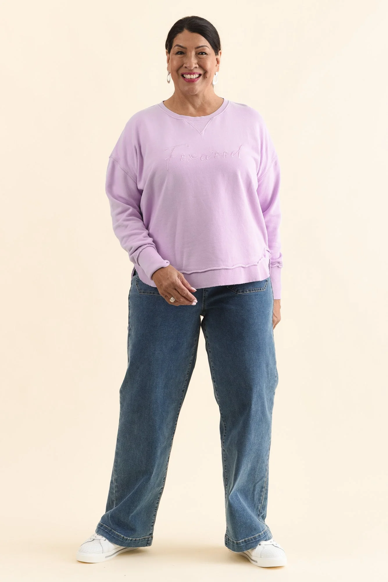 Signature Lilac Cotton Crewneck Sweatshirt - Image 6