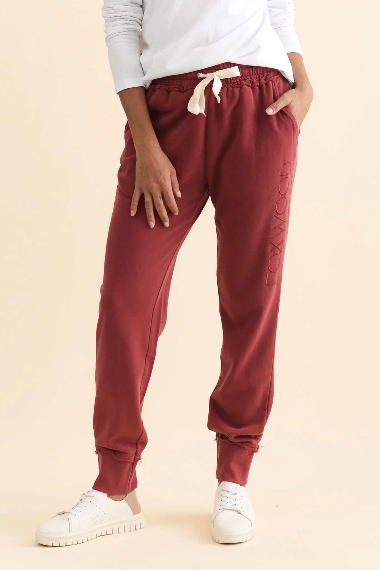 Simplified Cherry Cotton Drawstring Sweatpants