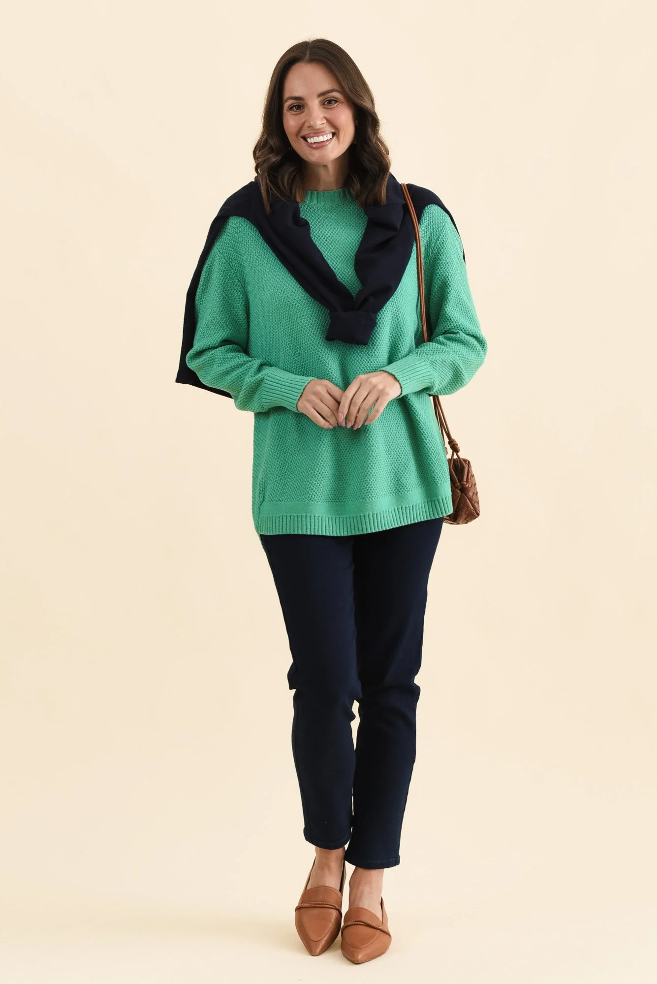 Skylar Green Cotton Blend Knit Jumper - Image 3