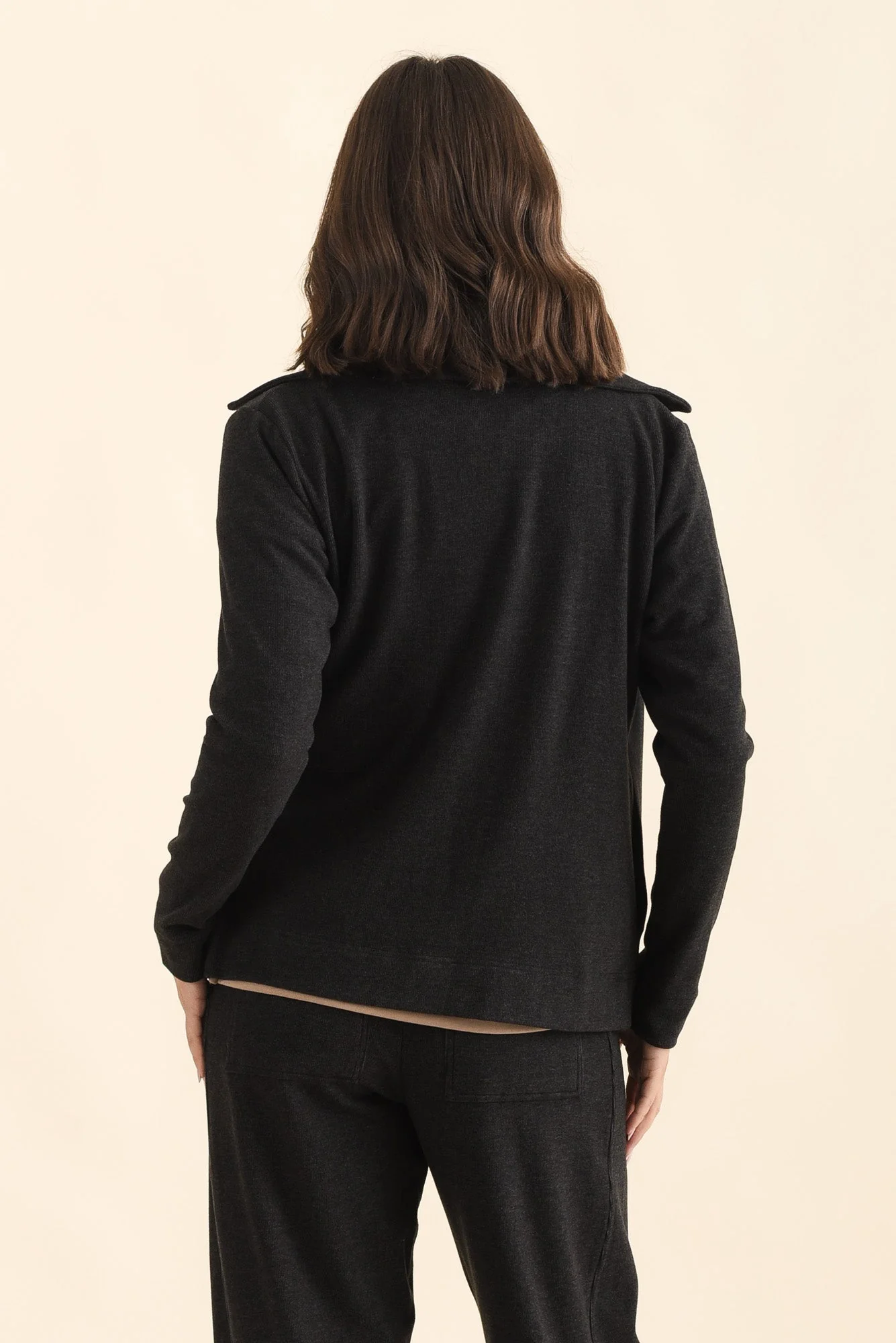 Souffle-Touch Charcoal Zip Jacket - Image 5