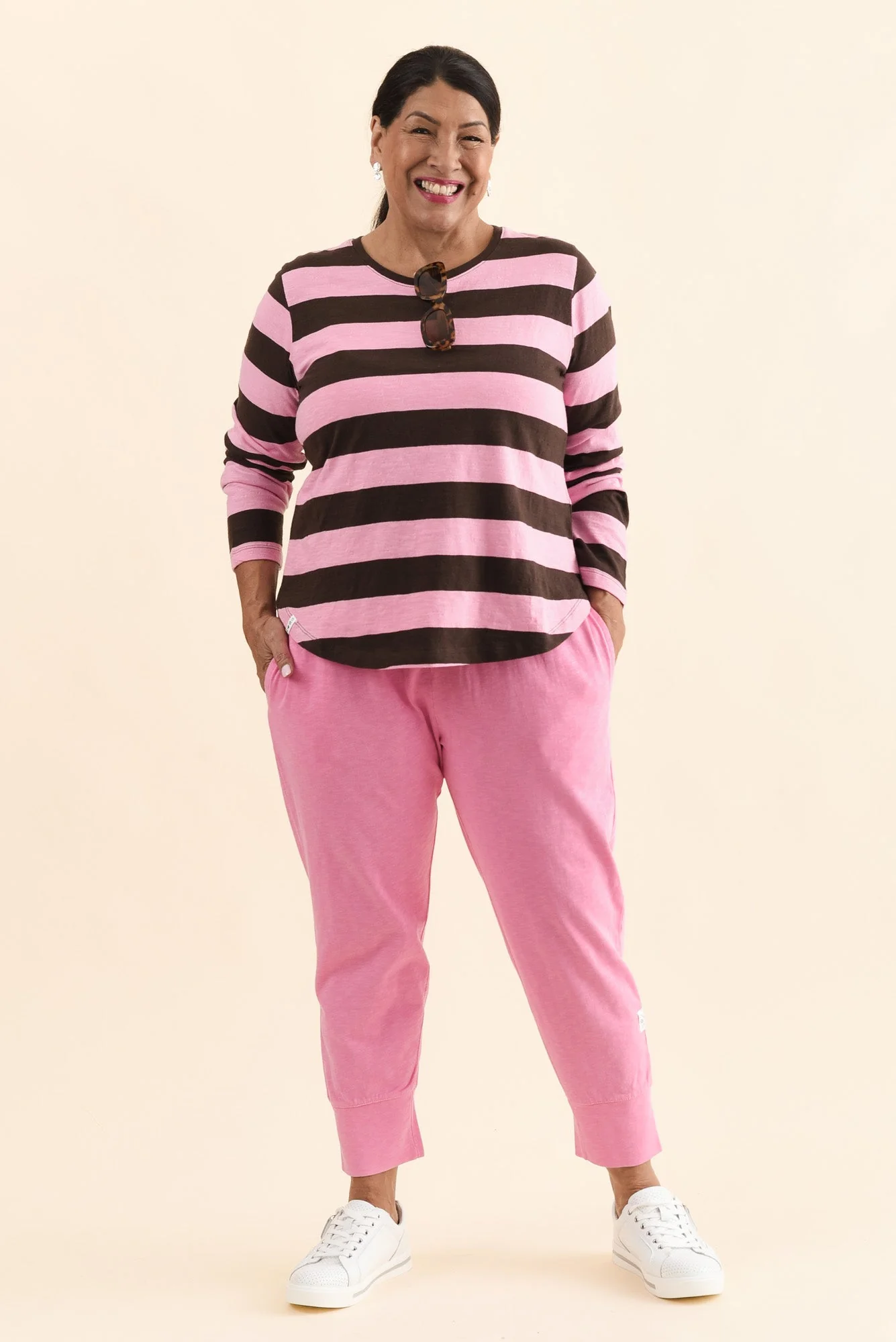 Spritz Chocolate Stripe Long Sleeve Tee - Image 2