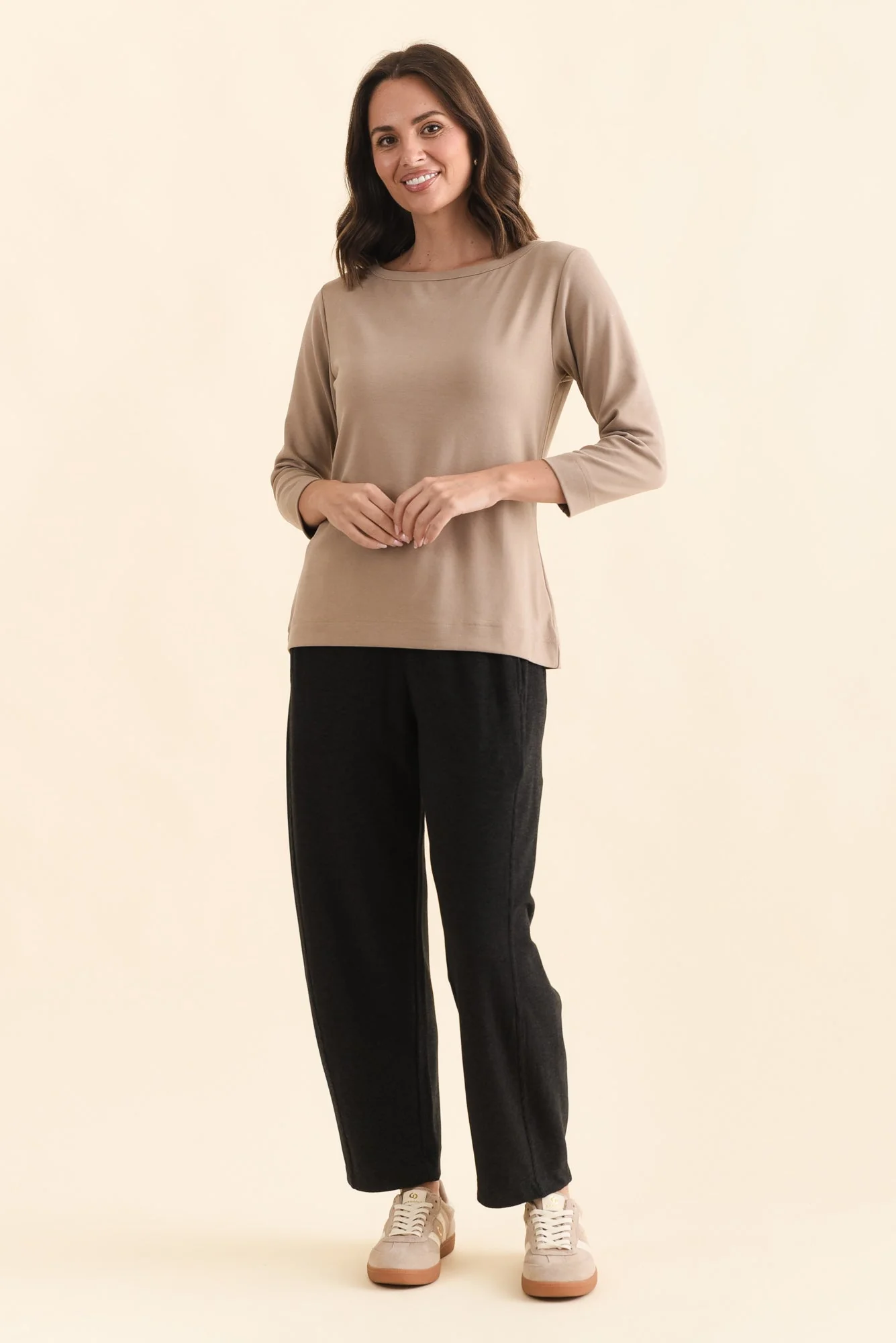 SuedeLuxe Beige 3/4 Sleeve Top - Image 7