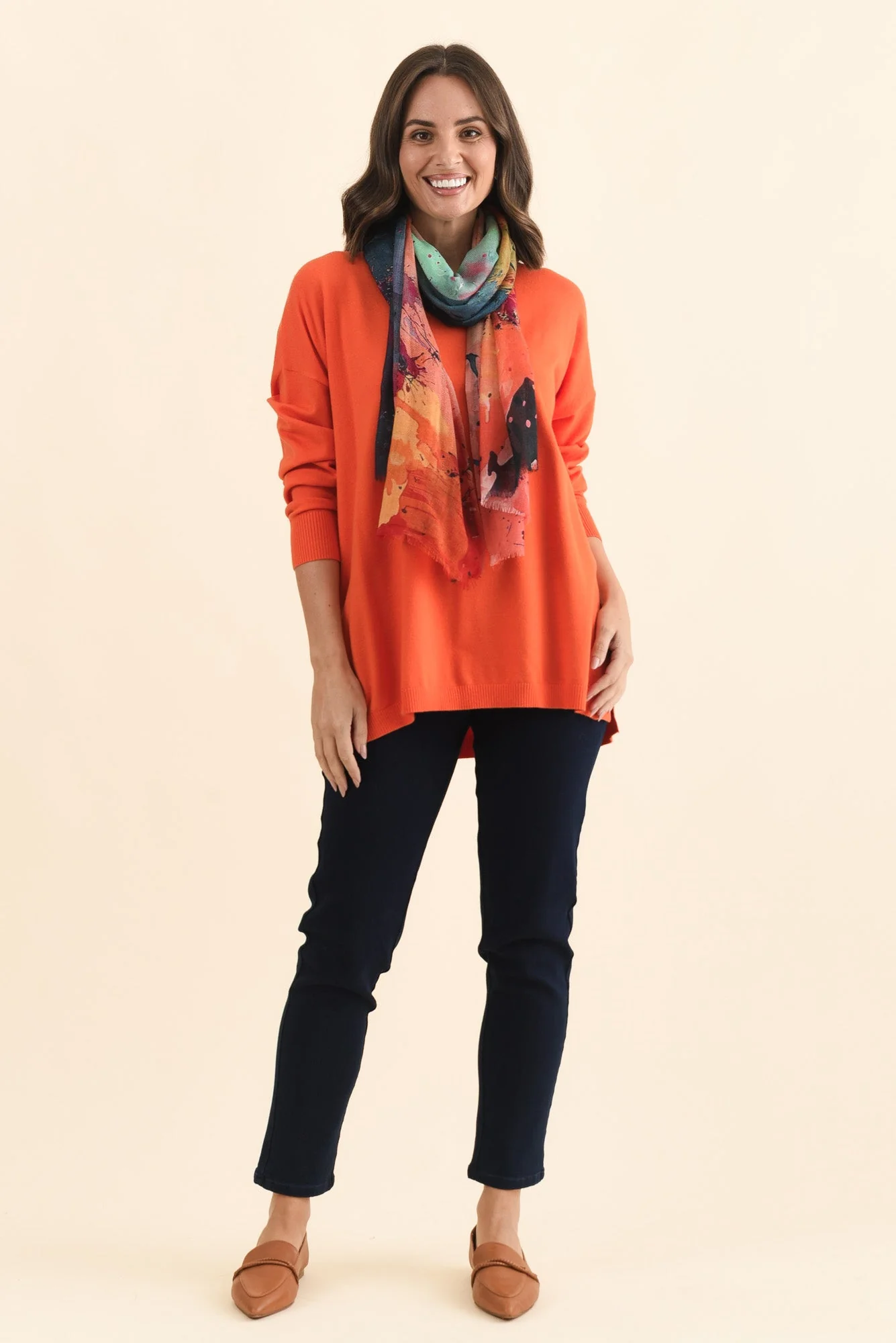 Tanner Orange Knit Jumper - Image 3