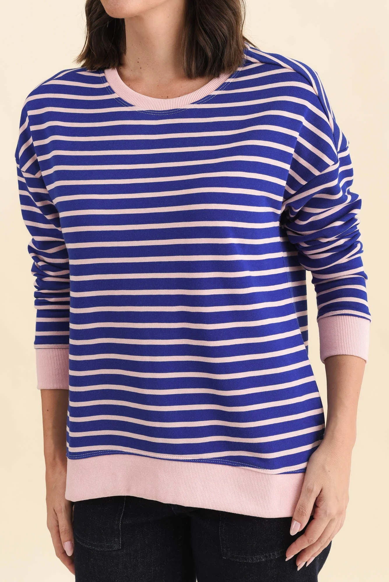 Tide Blue Stripe Cotton Blend Sweatshirt - Image 6