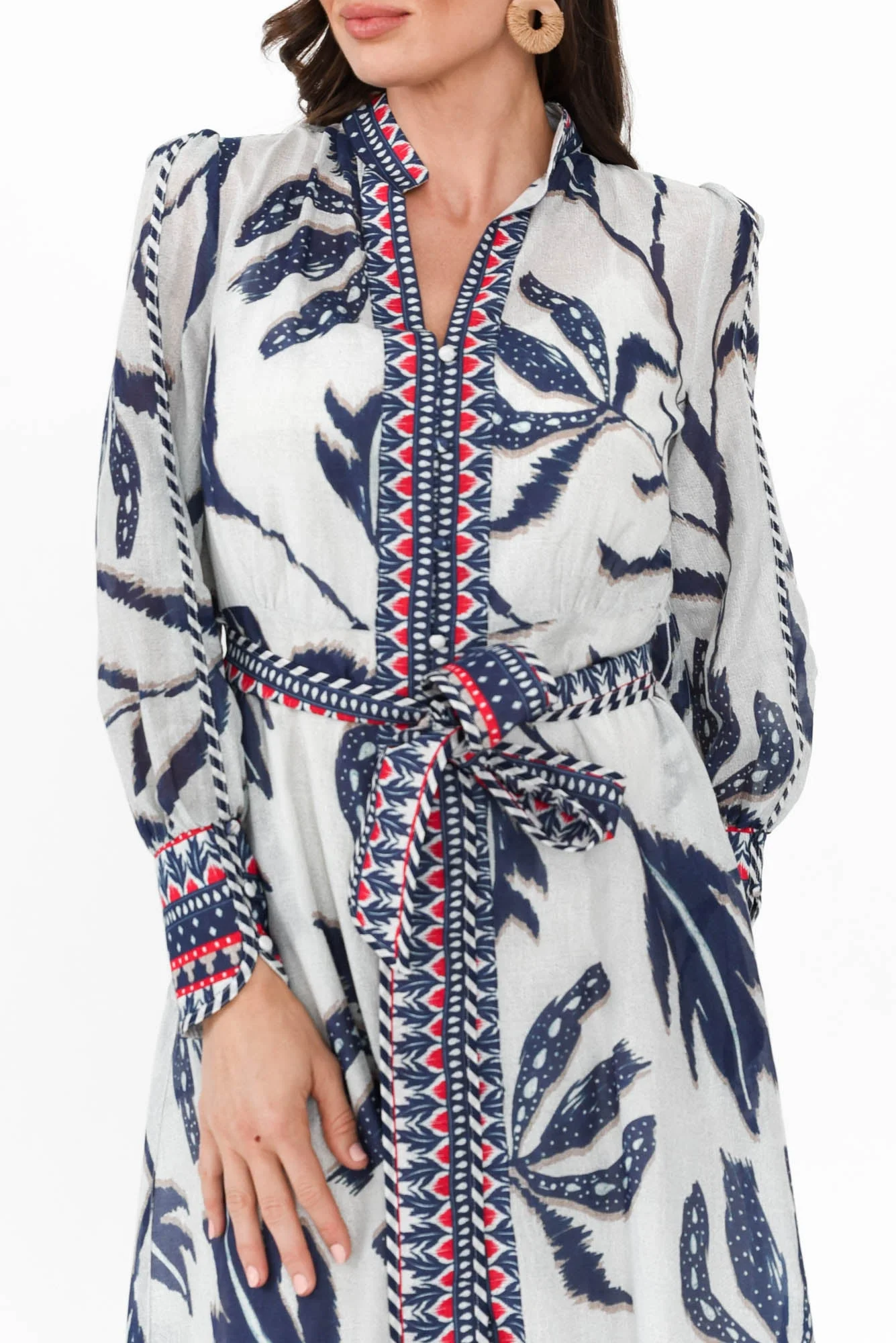 Tierra Palm Shadow Cotton Silk Dress - Image 6