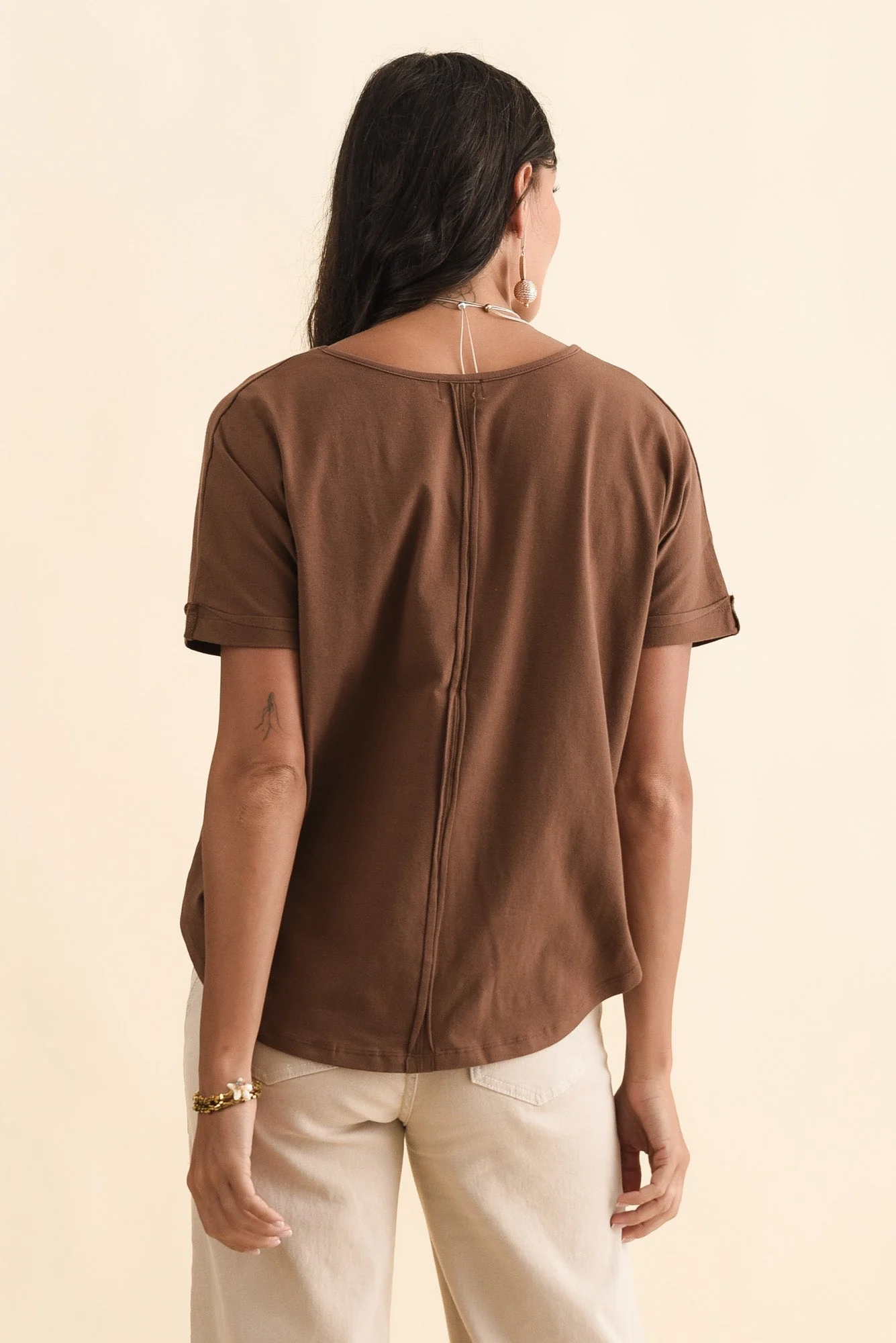 Toronto Brown Cotton Tee - Image 5
