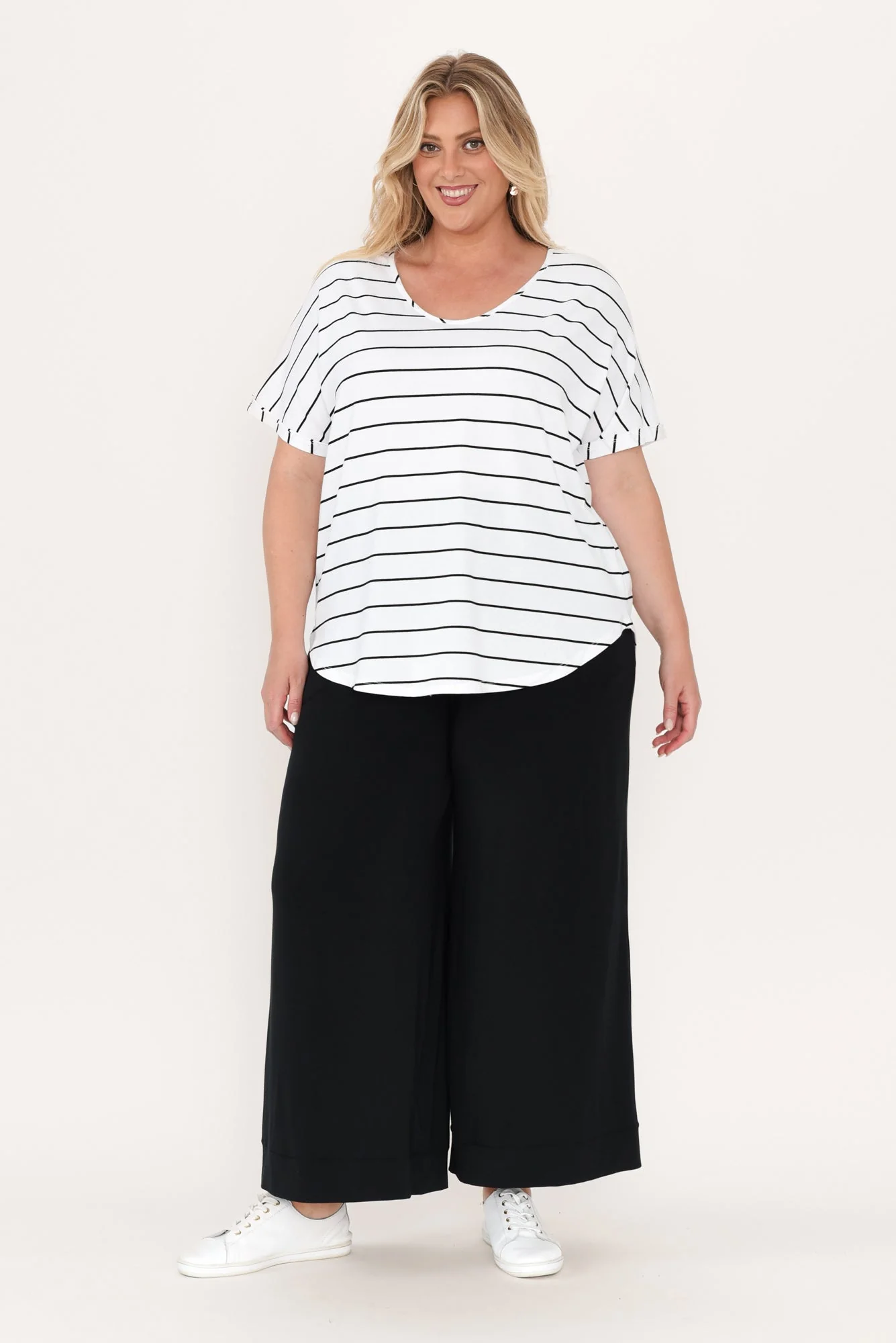 Toronto White Stripe Cotton Tee - Image 8