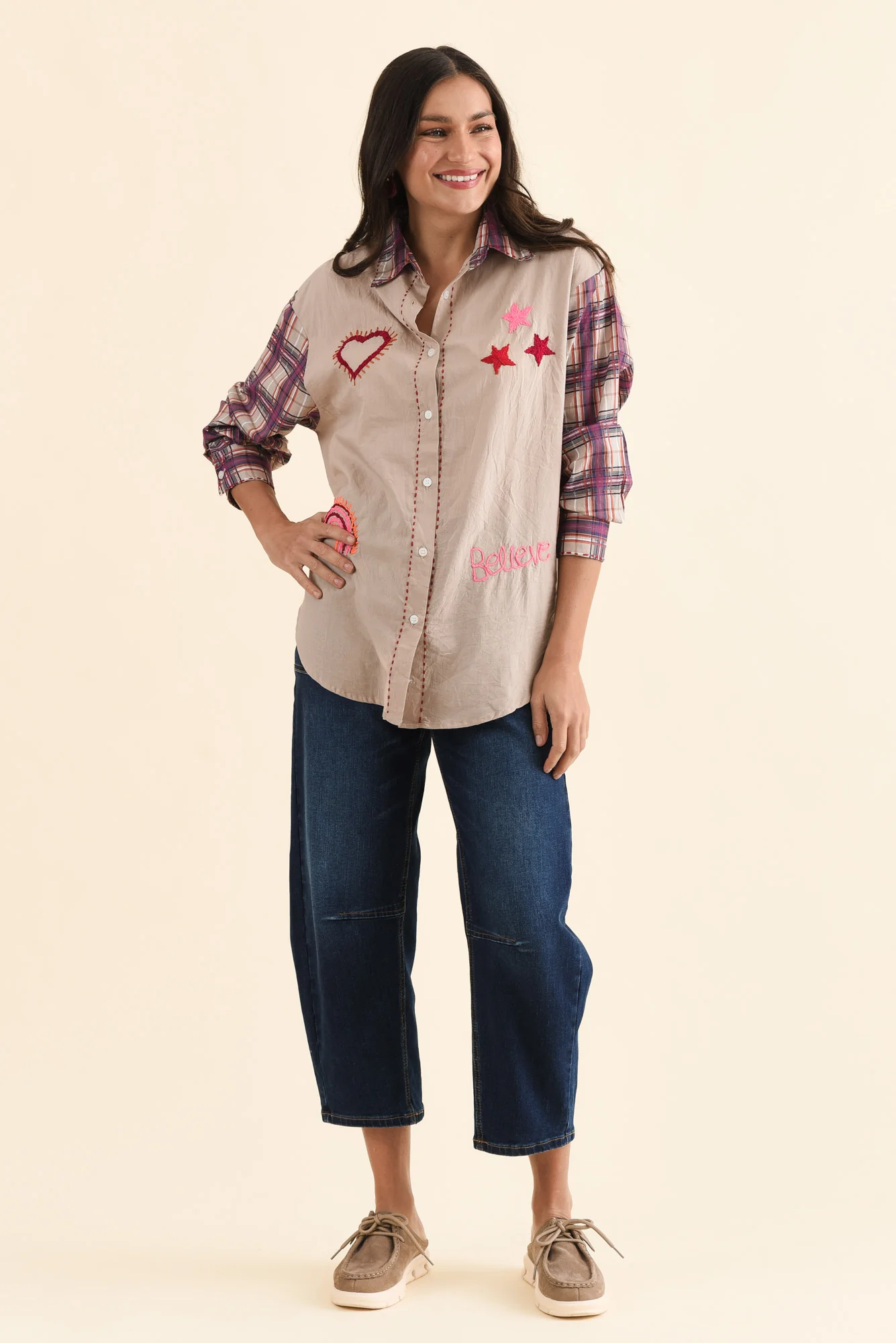 Woods Purple Whimsy Cotton Embroidered Shirt - Image 2