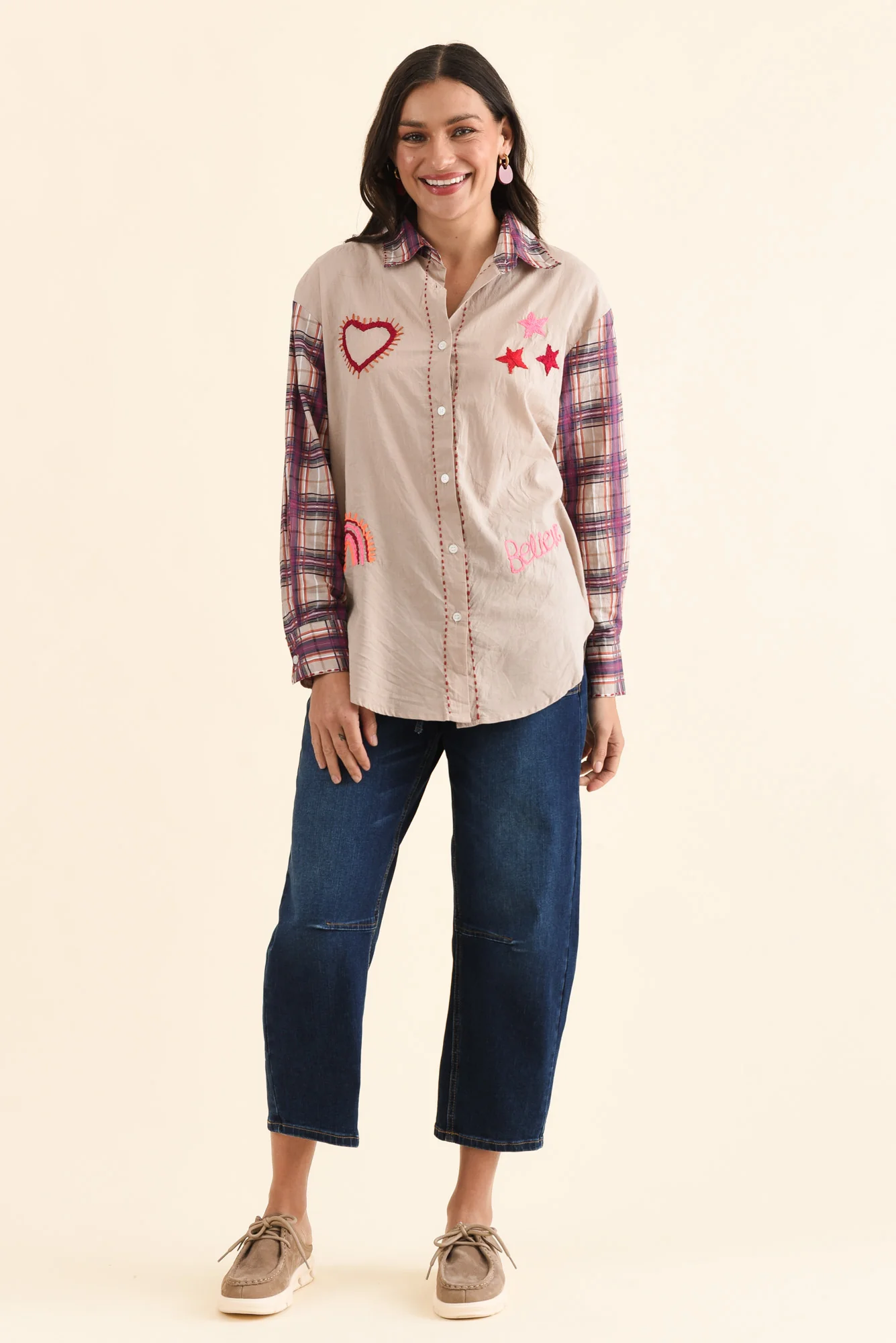 Woods Purple Whimsy Cotton Embroidered Shirt - Image 6