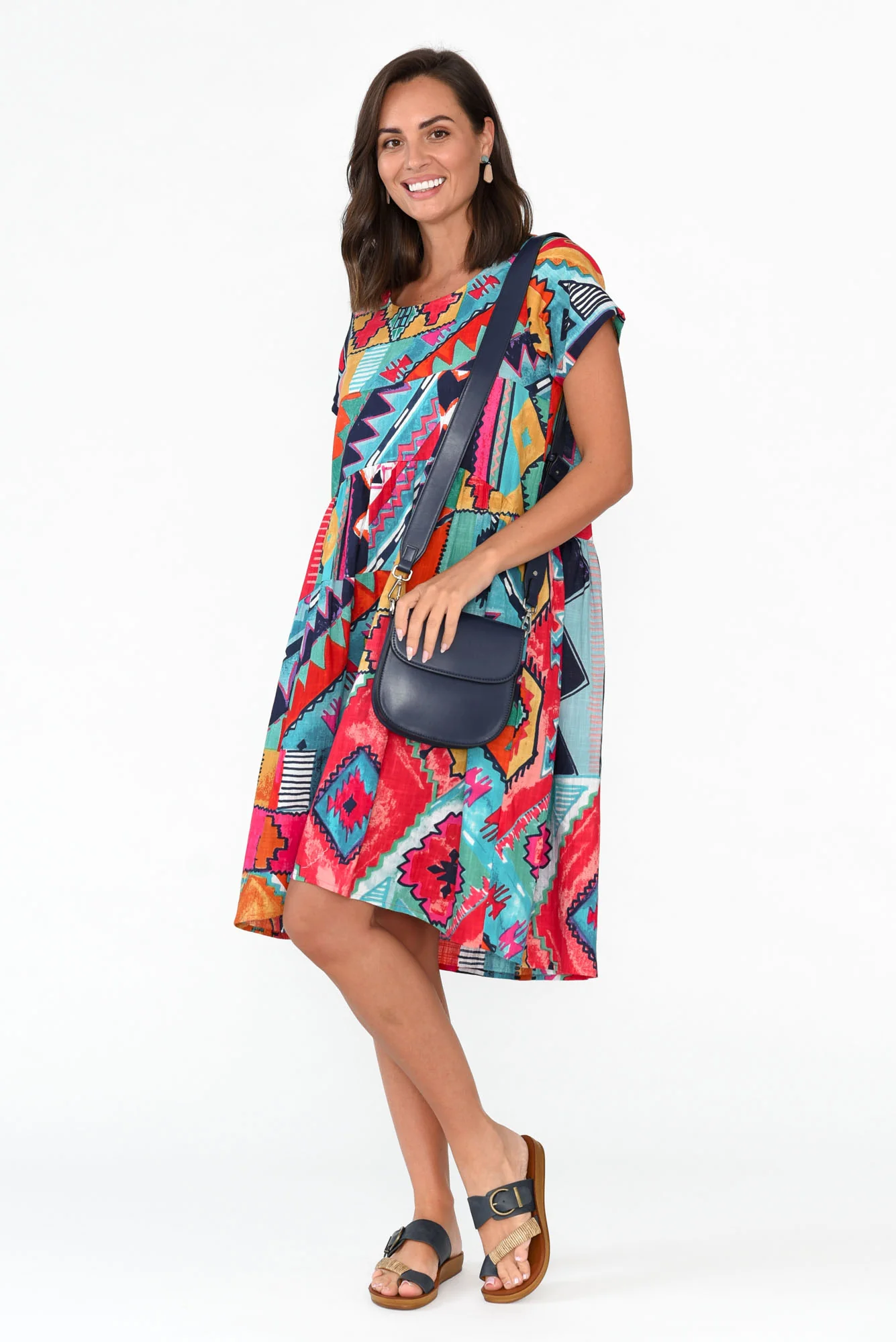 Zio Blue Abstract Organic Cotton Dress